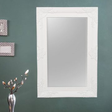 LebensWohnArt Wandspiegel Spiegel MARLON-S Weiss-Pur 120x80cm