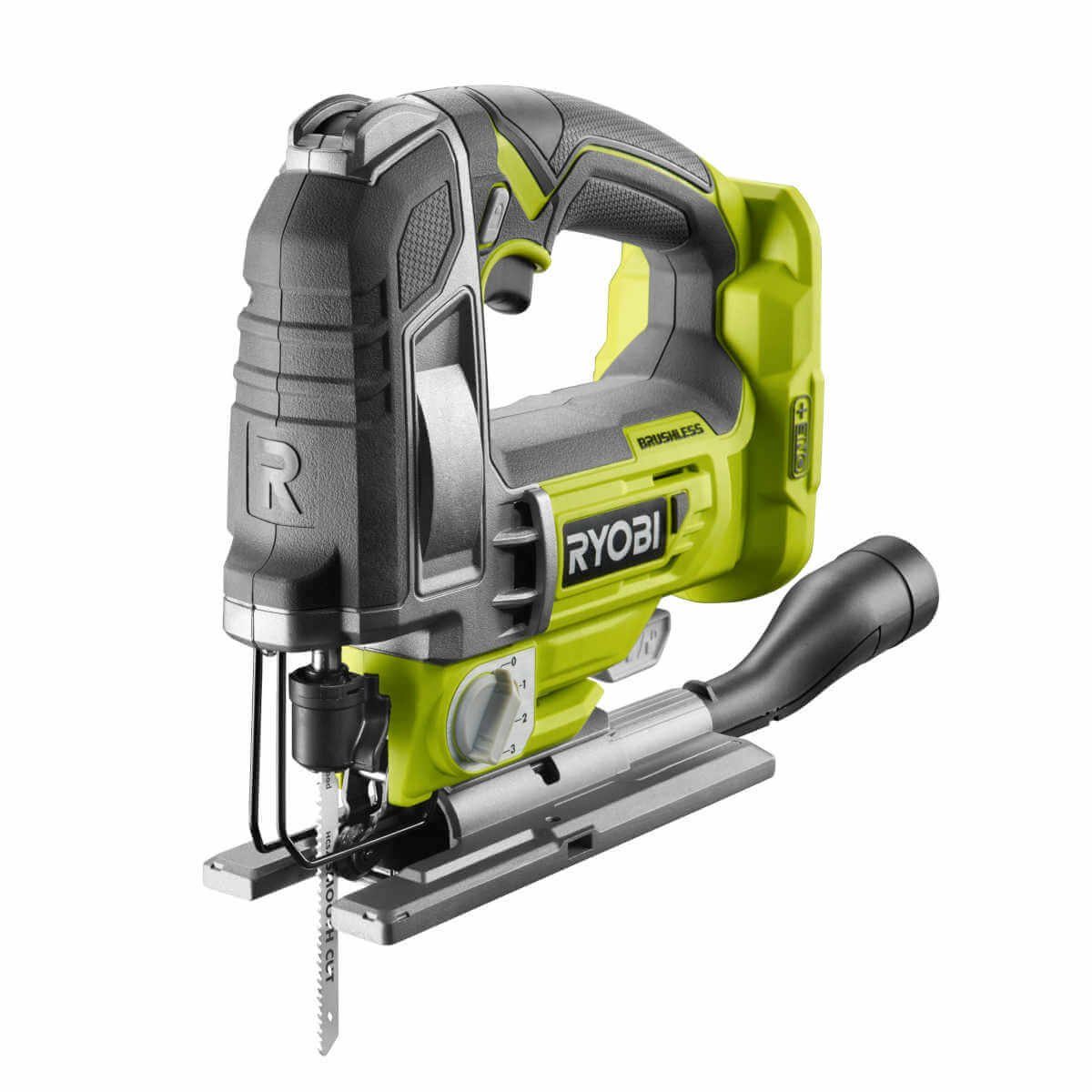 Ryobi Akku-Stichsäge Brushless Akku-Stichsäge ONE+ 18 V, Pendelhubstichsäge ohne Akku & Lad, Schnitte in Holz bis 135mm,in Aluminium bis 20mm & in Stahl bis 10 mm