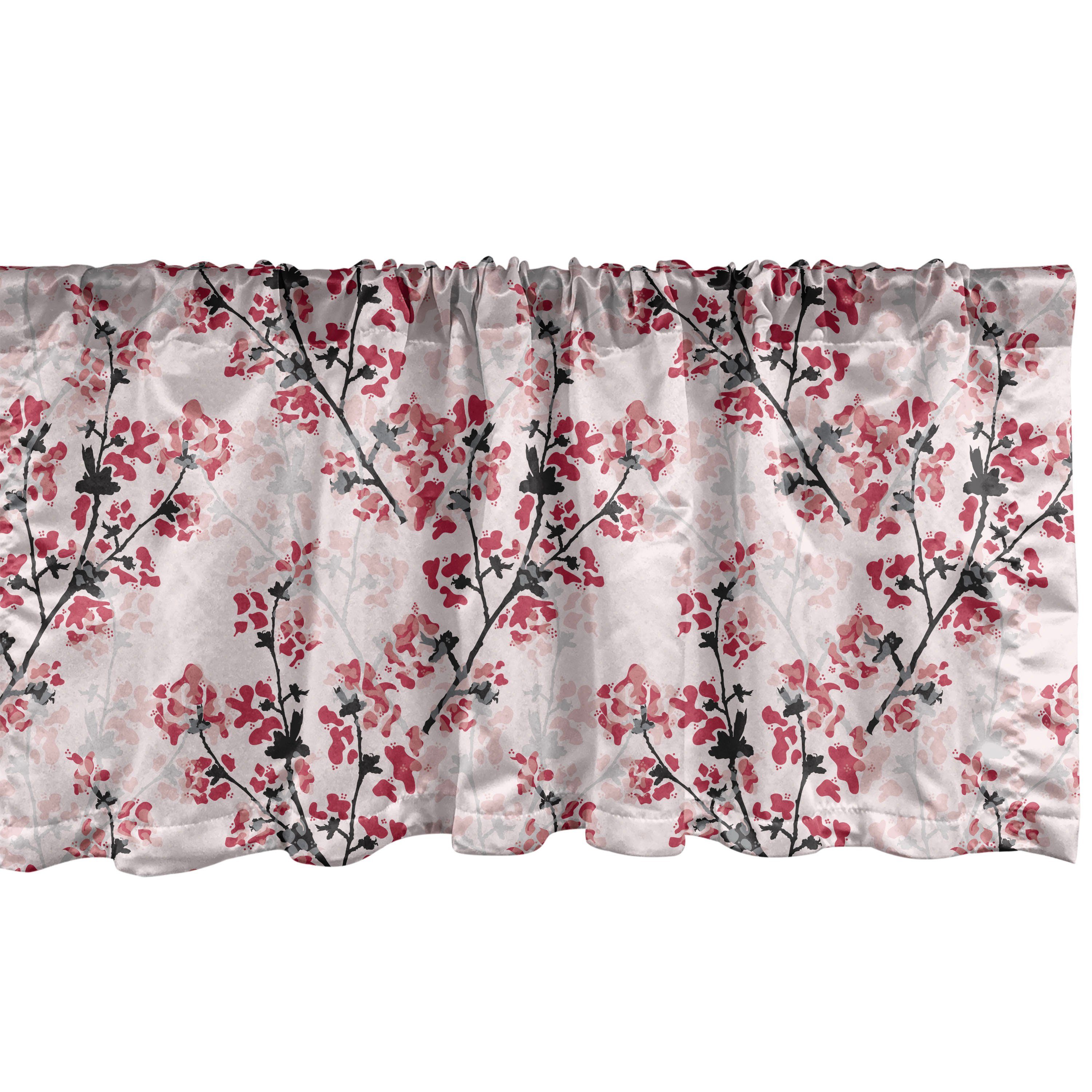 Scheibengardine Vorhang Volant für Küche Schlafzimmer Dekor mit Stangentasche, Abakuhaus, Microfaser, Blumen Nature Inspired Branchen