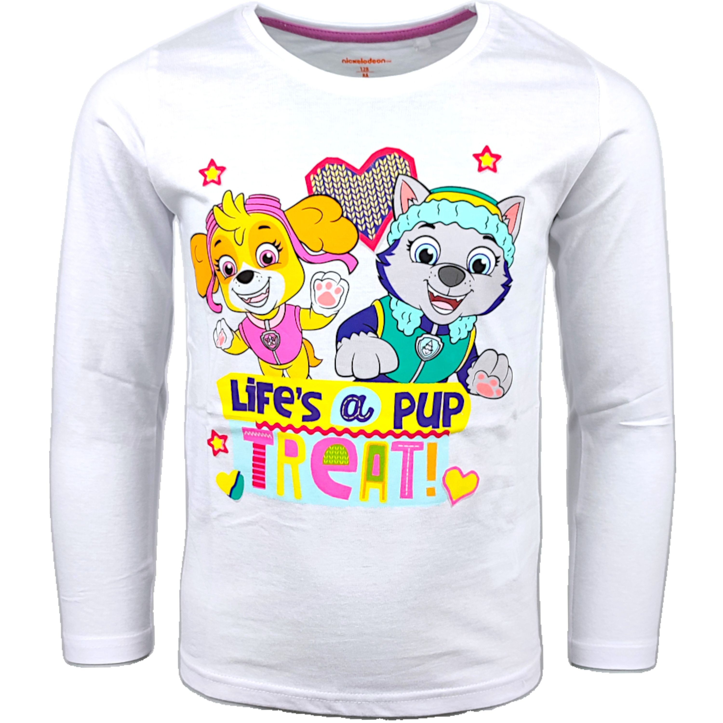 PAW PATROL Langarmshirt Skye & Everest Mädchen Shirt aus Baumwolle Gr. 98 - 128 cm