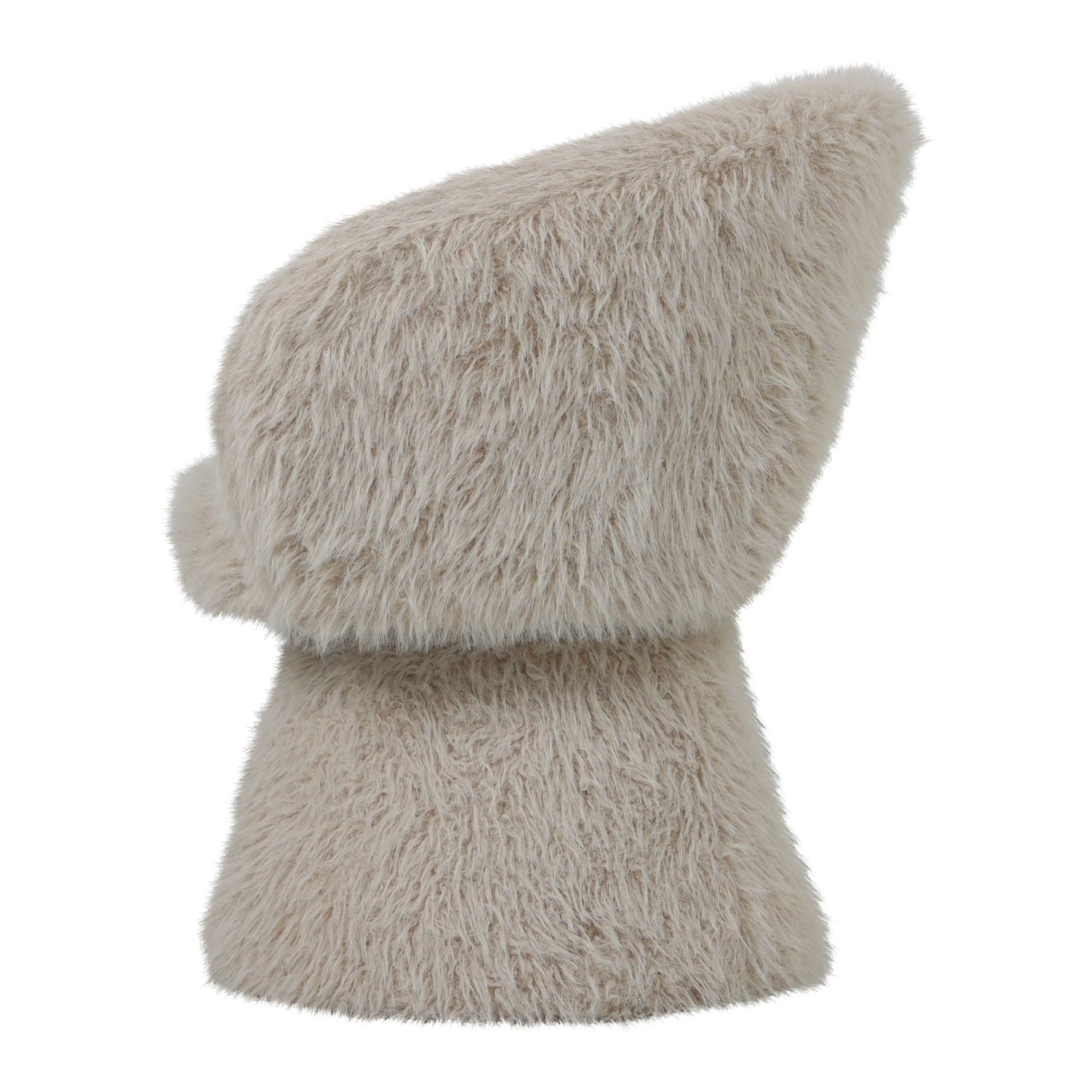 PTMD Loungesessel Retro Stuhl Loungechair Hermes Faux-Fur Beige