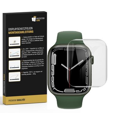 Protectorking Schutzfolie 1x Panzerfolie für Apple Watch 7 45mm FULL CURVED Displayschutz Schutz, (1-Stück), Unzerbrechliche FULL CURVED PET ANTI-SHOCK Panzerfolie HD ULTRA KLAR