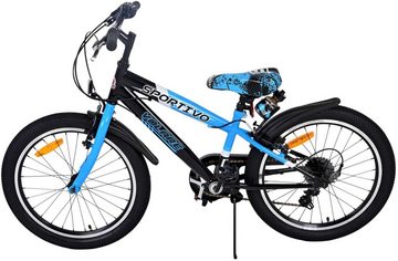 Volare Kinderfahrrad Alter 6+ Fahrrad für Jungen - 20 Zoll - blau/schwarz, 7 Gang, Kettenschaltung