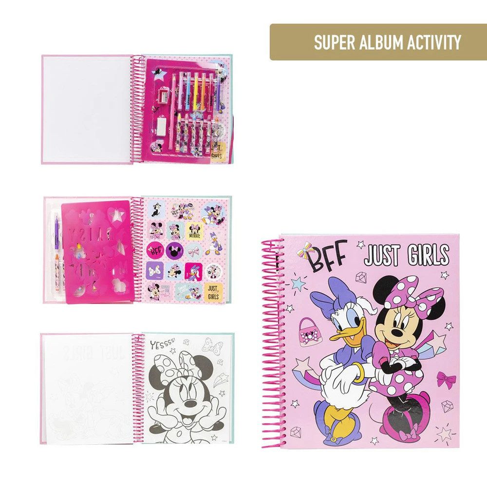 Cerda Malvorlage Minnie Maus Activity Malbuch Buch Sticker Schablonen Stifte Ausmalbuch