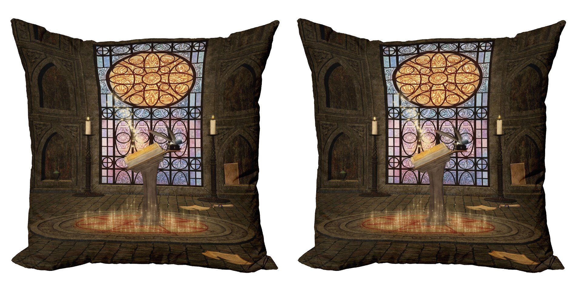 Pentagramm (2 Stück), Modern Doppelseitiger Kerzen Abakuhaus Accent Digitaldruck, gotisch Kissenbezüge magische