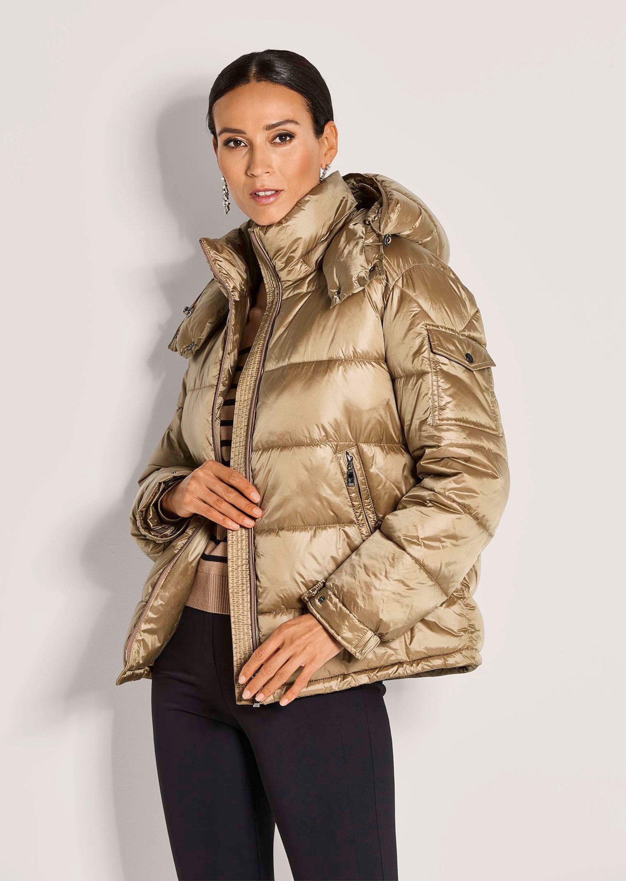 MADELEINE Outdoorjacke Elegante Steppjacke mit Glanzeffekt Stehkragen, abne günstig online kaufen