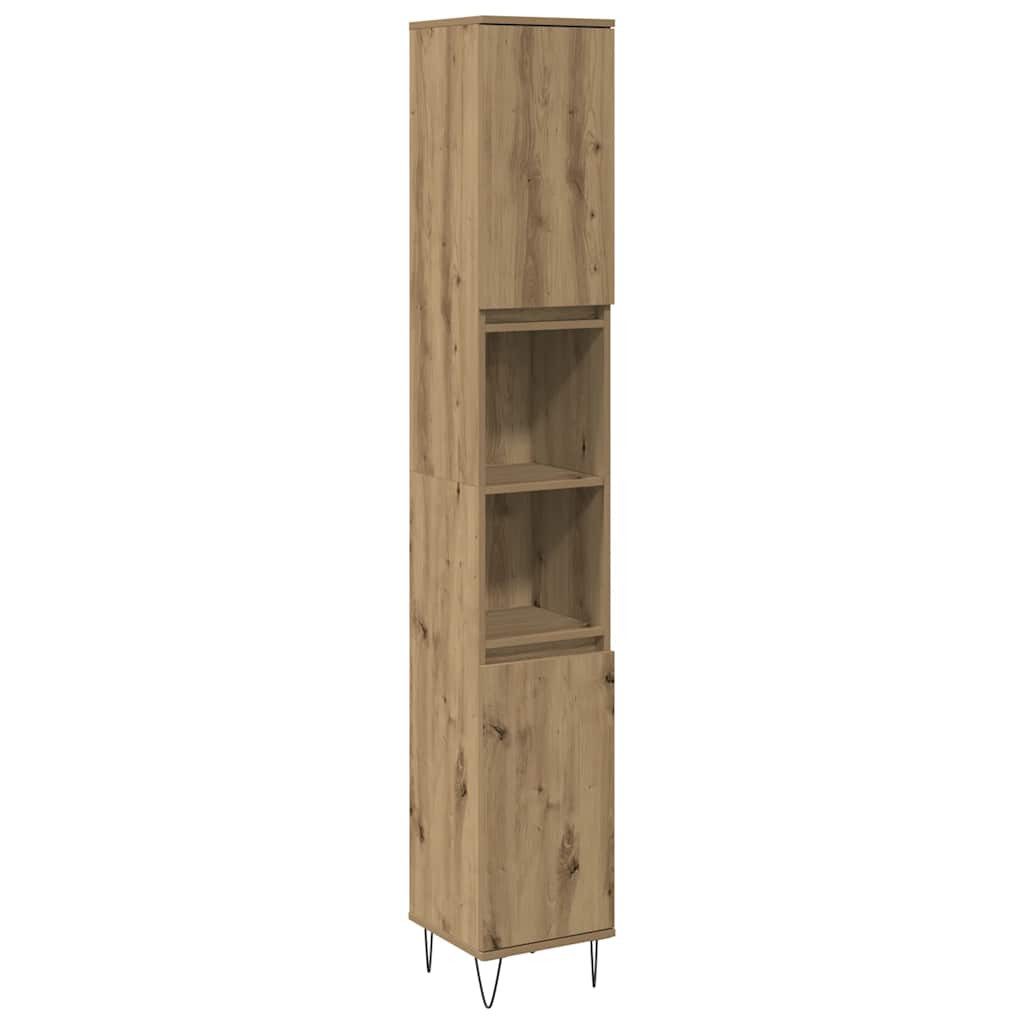 vidaXL Badezimmerspiegelschrank Badschrank Artisan-Eiche 30x30x190 cm Holzwerkstoff (1-St)