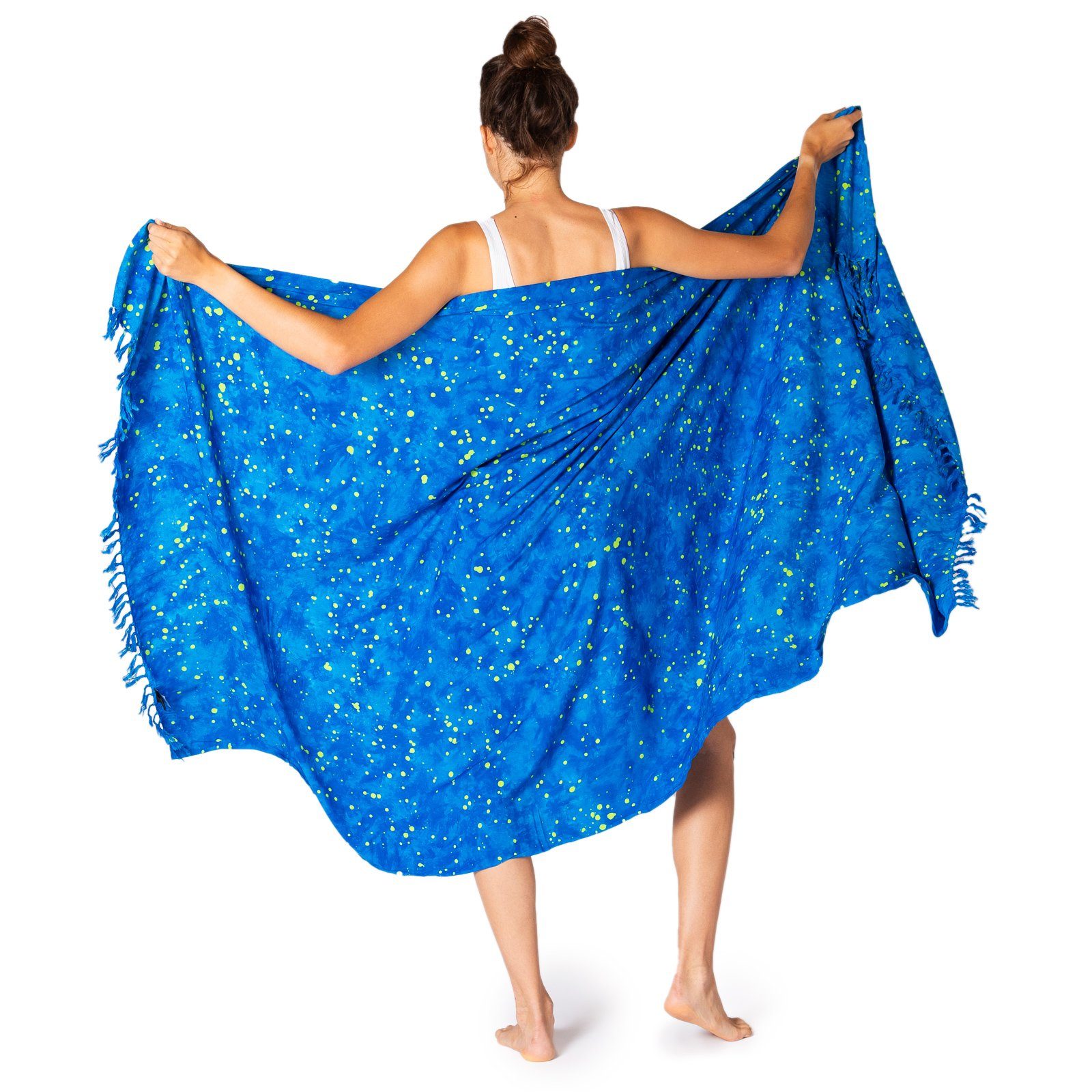 PANASIAM XXL-Schal Schal Wachsbatik für jede Jahreszeit egal ob als Schultertuch, Strandtuch Sarong oder Wickelkleid aus wunderbar weicher Viskose