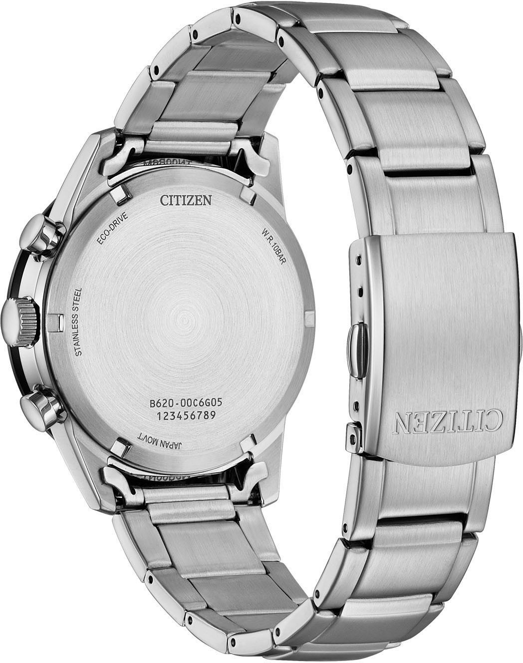 Citizen Chronograph CA4624-56L, Armbanduhr, Solar,Herrenuhr,Edelstahlarmband,analog,Tag,Stoppfunktion