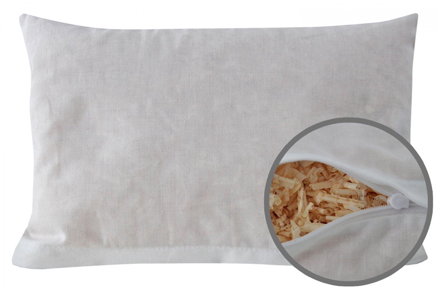 Heubergshop Zirbenkissen, 30x20cm, Naturweiß mit Füllung, Bezug 100% Baumwolle