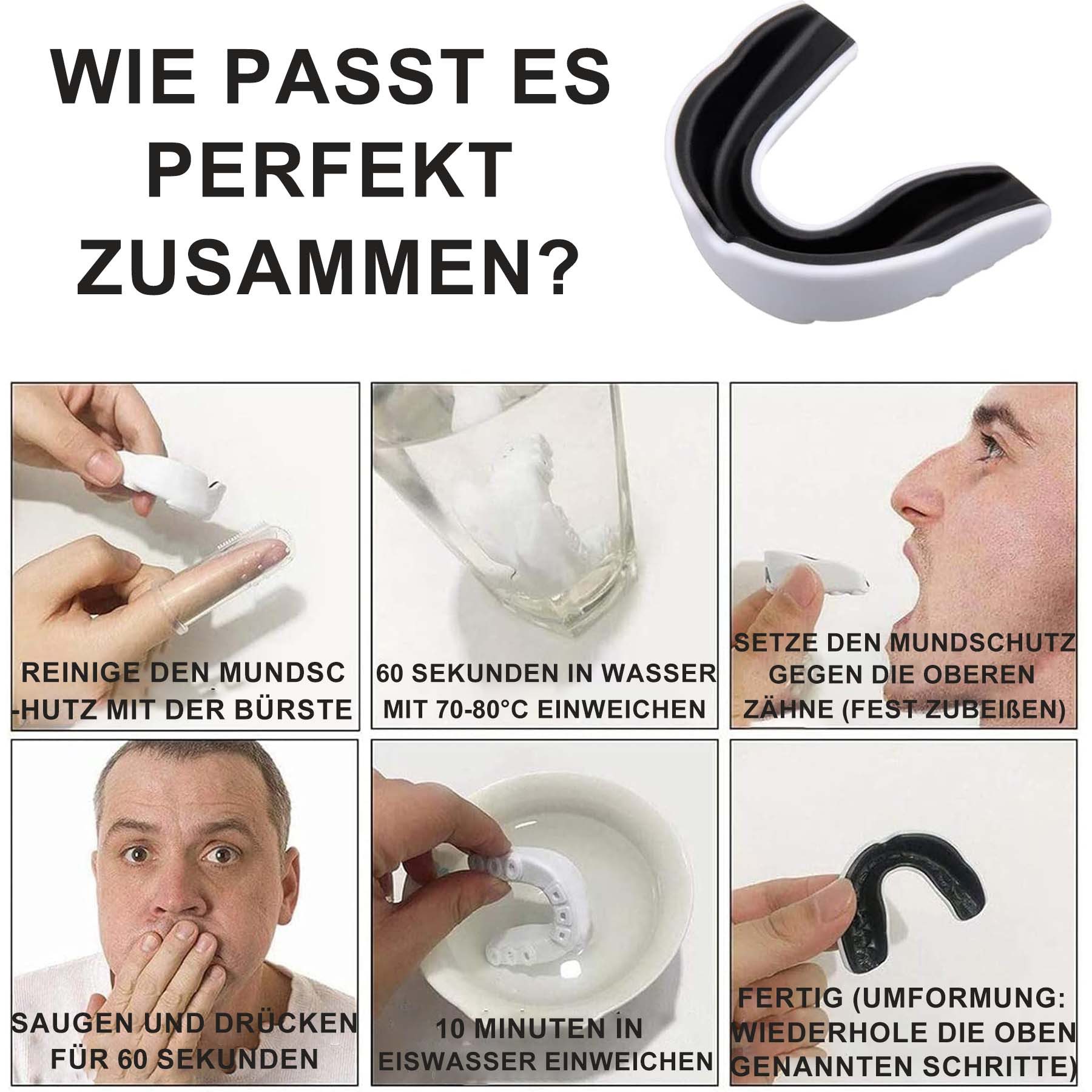 Mutig Zahnschutz Sport Zahnschutz,2 Stücke Mundschutz Boxen,Erwachsene, SchwarzWeiß (Sport Zahnschutz ideale Atmung&leicht Anpassbar,Unisex Erwachsene, Mundschutz für MMA,Kampfsport,Boxen, Taekwondo,Hockey,Hockey und Mehr), Sport Zahnschutz,Mundschutz Boxen,Erwachsene Schwarz-Rot&Schwarz-Weiß