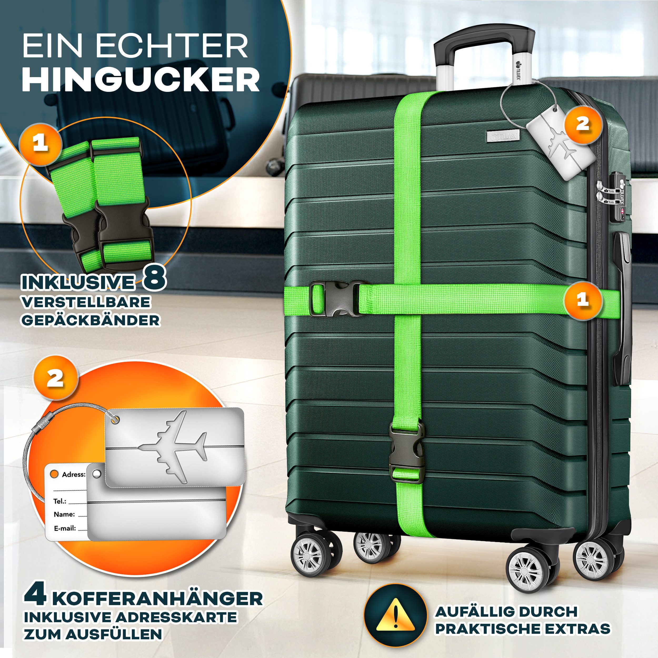 tillvex Trolleyset tillvex® Reisekoffer Set Koffer Hartschale Trolley Koffe günstig online kaufen
