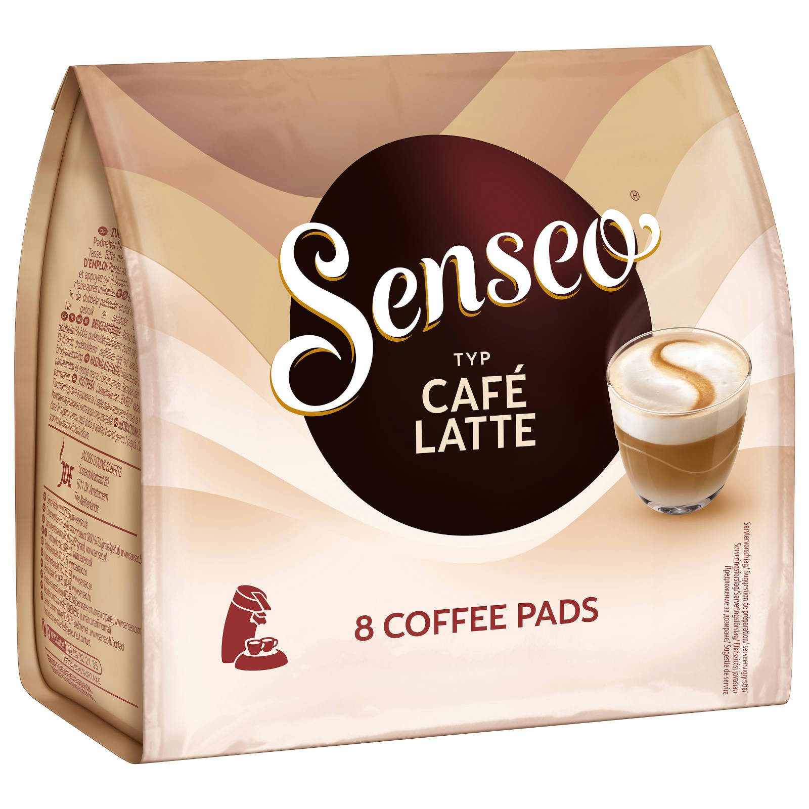 Senseo Kaffee Pads Typ Café Latte 80 Getränke Kaffeepads, (Packung, 10er Pack)