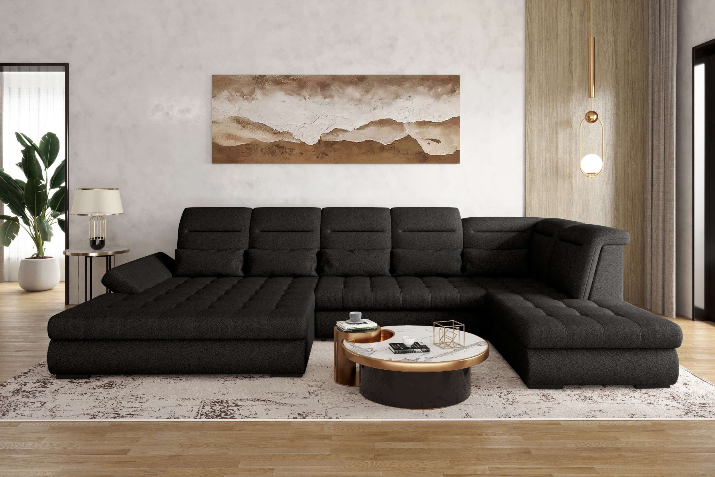 99rooms Wohnlandschaft Toscana, Sofa, U-Form, Bettfunktion, Rundumbezug aus günstig online kaufen