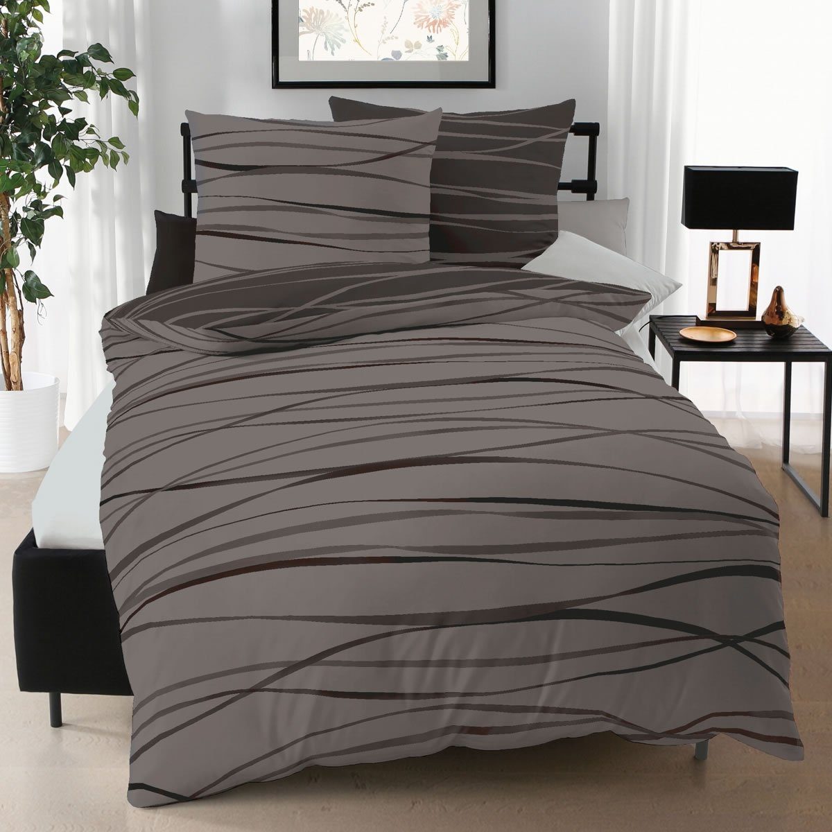 Kaeppel Bettwäsche Essential Motion 584-606 braun, günstig online kaufen