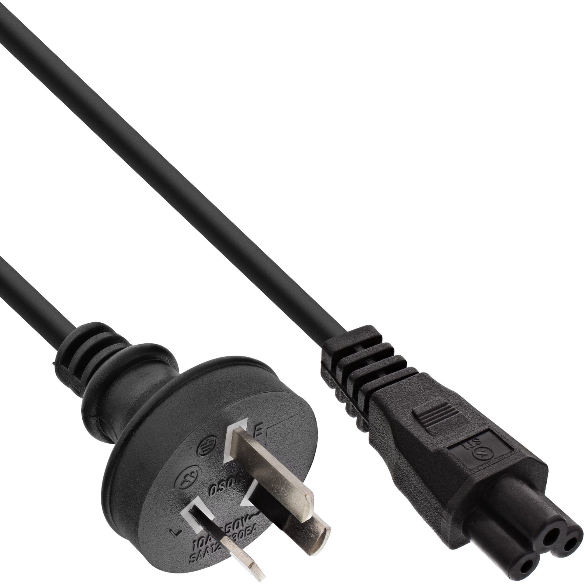 INTOS ELECTRONIC AG InLine® Australia, Stromkabel 2m Power black, Notebook, for Cable