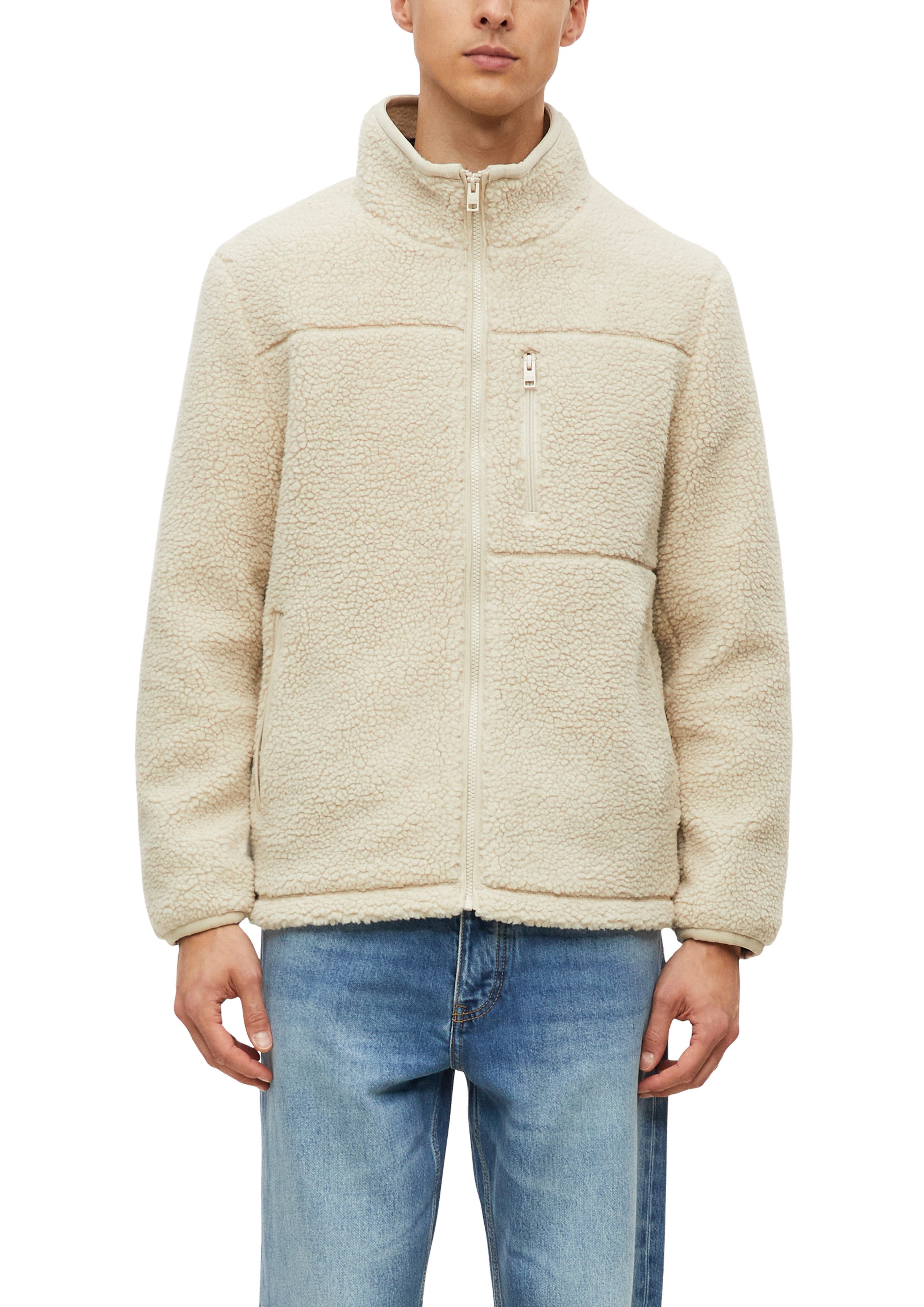 s.Oliver Fleecejacke Teddyjacke mit Stehkragen mit Reißverschluss