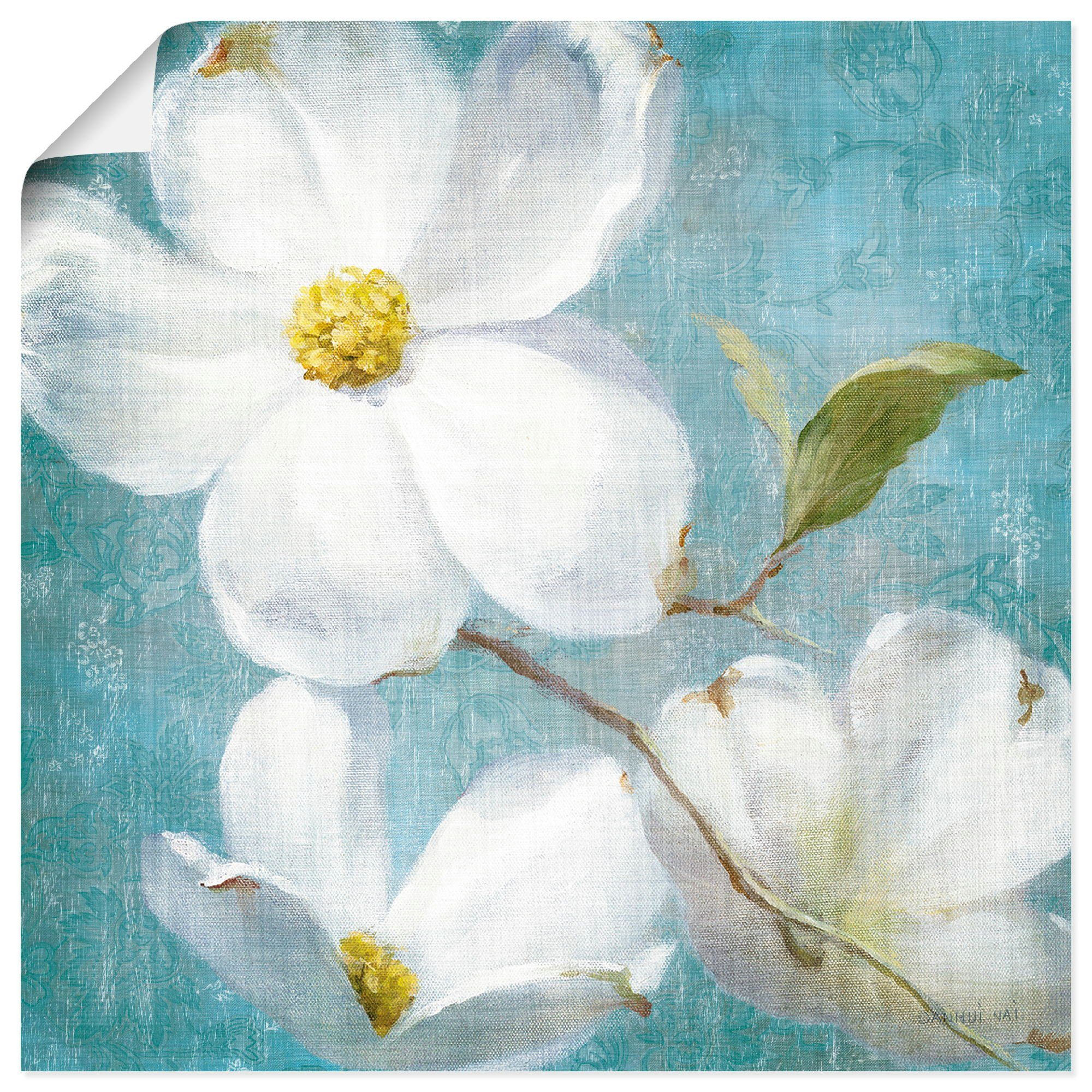 Artland Wandbild Vintage Blüte IV, Blumen (1 St), als Leinwandbild, Wandaufkleber oder Poster in versch. Größen | Poster