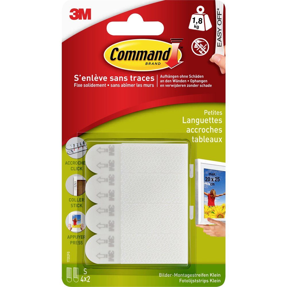 Klebehaken 3M Command™ Bilder-Montage Strips Weiß Inhalt: 4 Paar