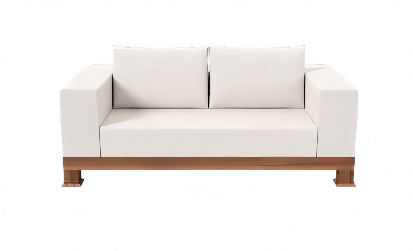 JVmoebel Gartensofa Exklusiver Weißer 2-Sitzer Polstersofa Wohnzimmer Edle Textilcouch, 1 Teile, Made in Europa