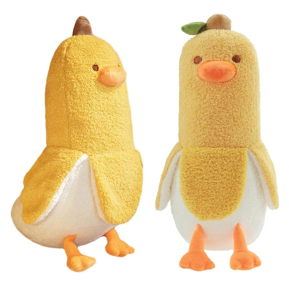 TUWENA Kuscheltier Plüschtier Banane Ente, Kawaii Ente Banane Kissen, Weiches Spielzeug