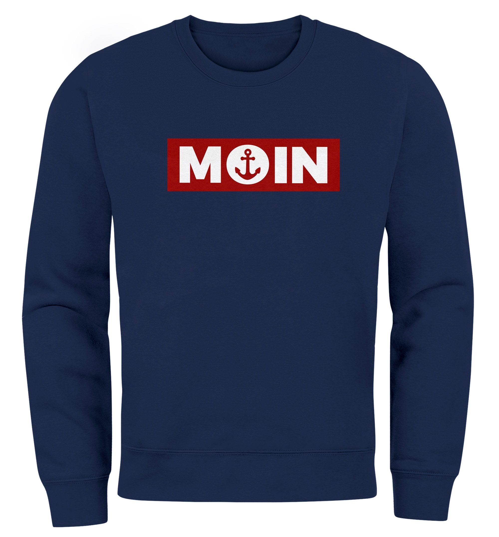 Sweatshirt Sweatshirt Herren Moin norddeutsch Morgen Anker Rundhals-Pullover