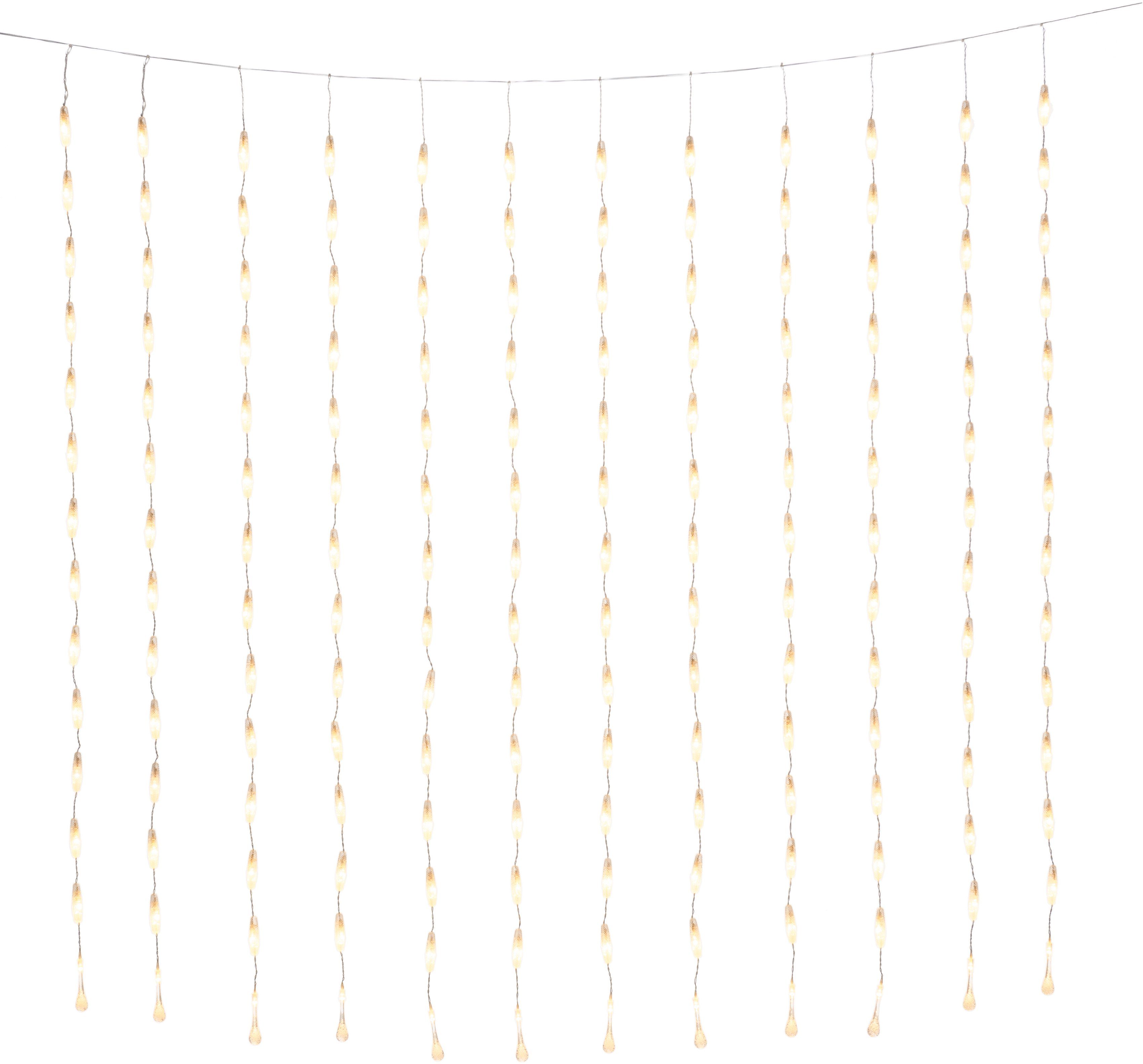 KONSTSMIDE LED-Lichtervorhang Weihnachtsdeko aussen, 400 warm weiße Dioden