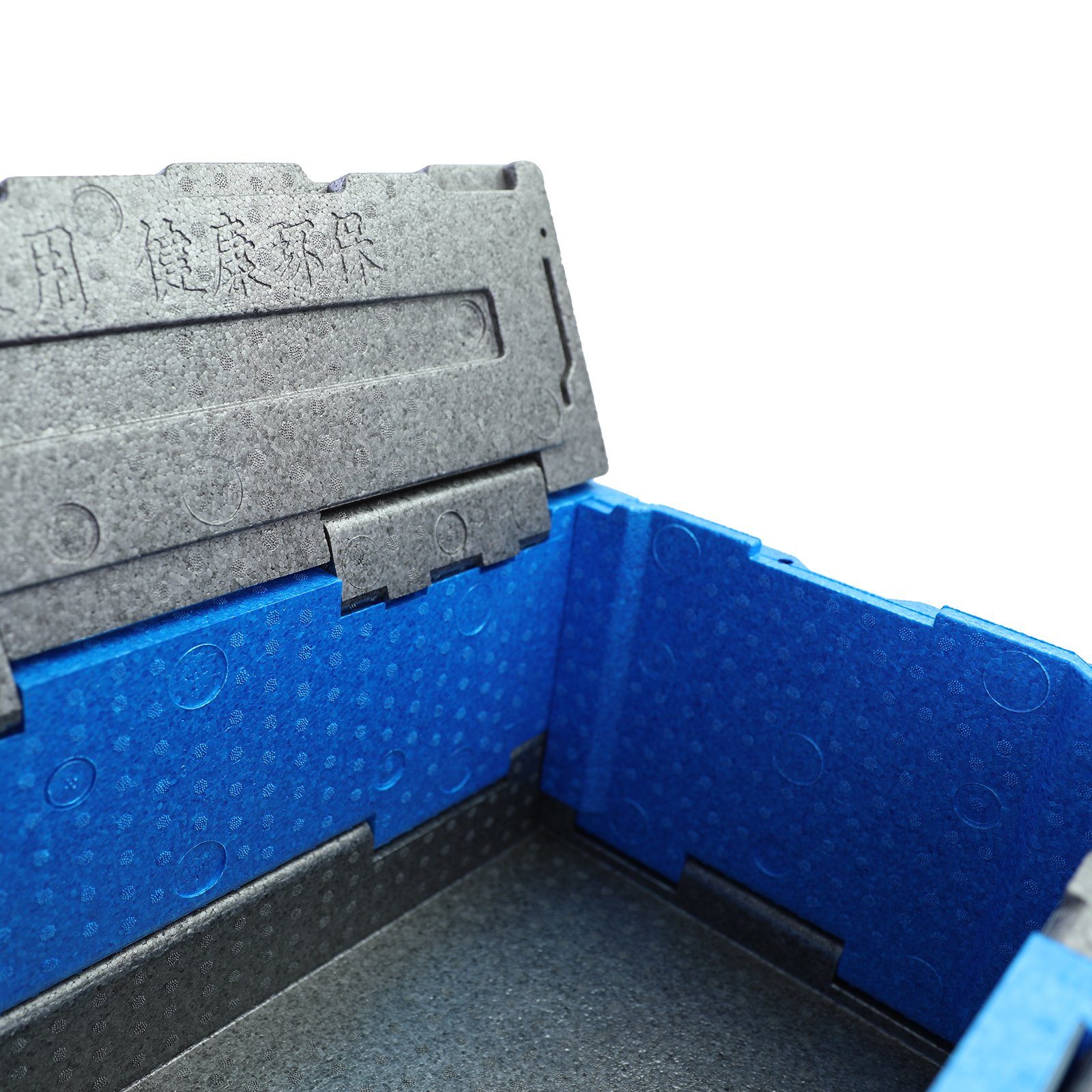 RAMROXX Kühlbox Warmhaltebox Kühl faltbar Blau Thermo 600x365x293mm Grau 40L