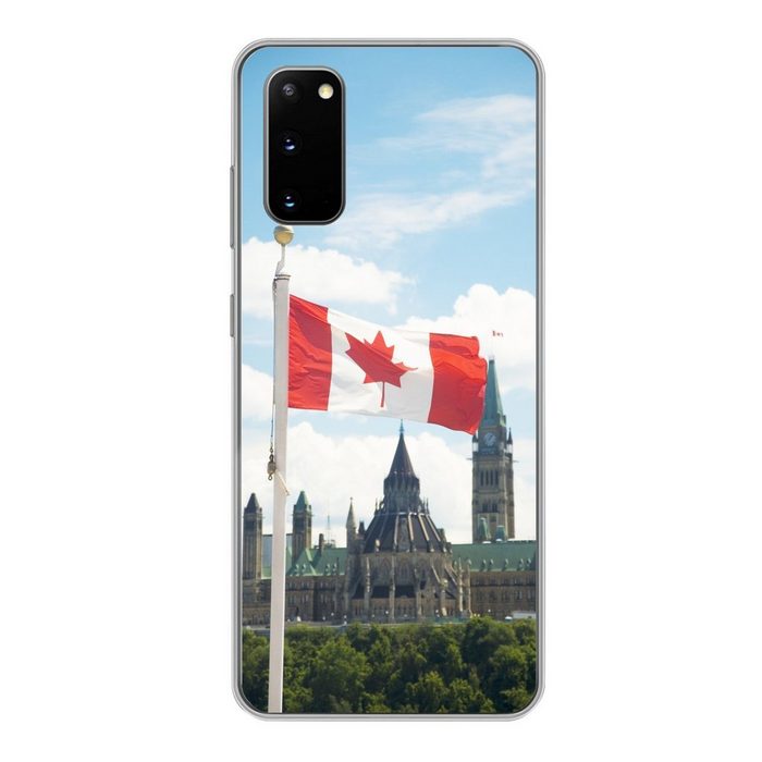 MuchoWow Handyhülle Kanadische Flagge und Parlament Phone Case Handyhülle Samsung Galaxy S20 Silikon Schutzhülle