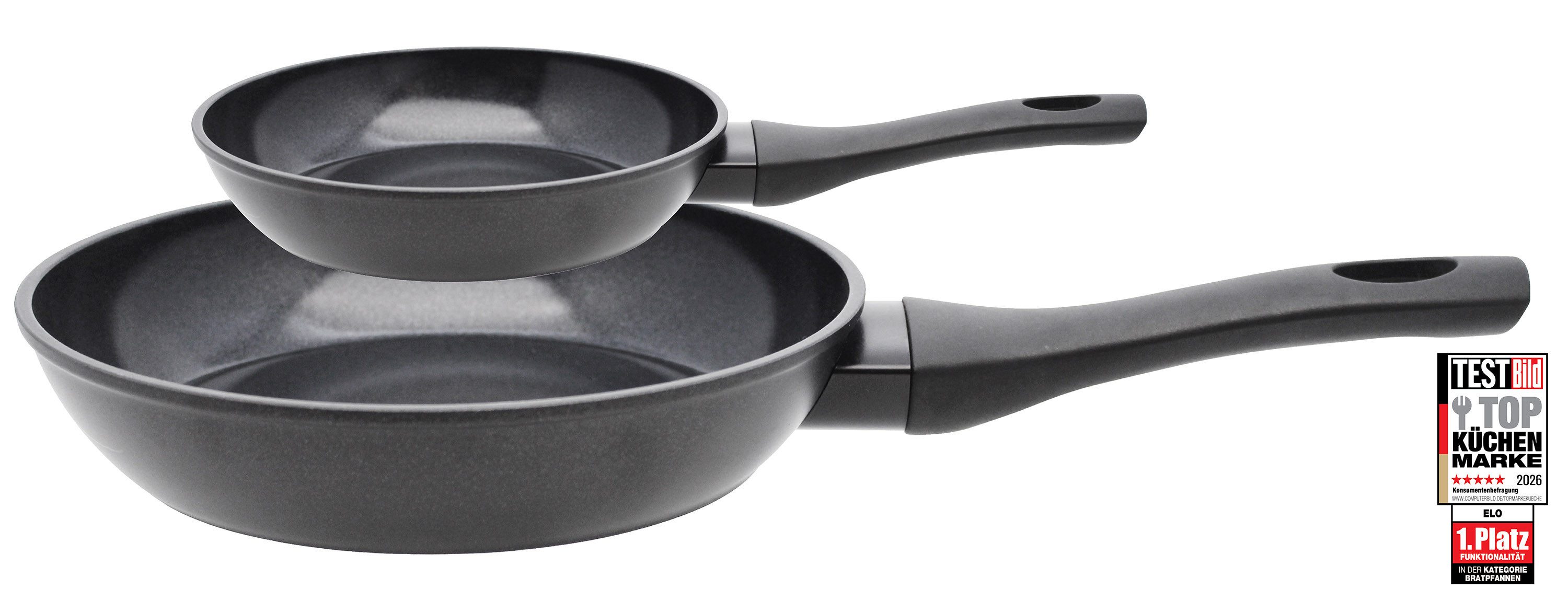 Elo Basic Pfannen-Set Quarzit, Aluminium (Set, 2-tlg), Energiesparender Kapselboden