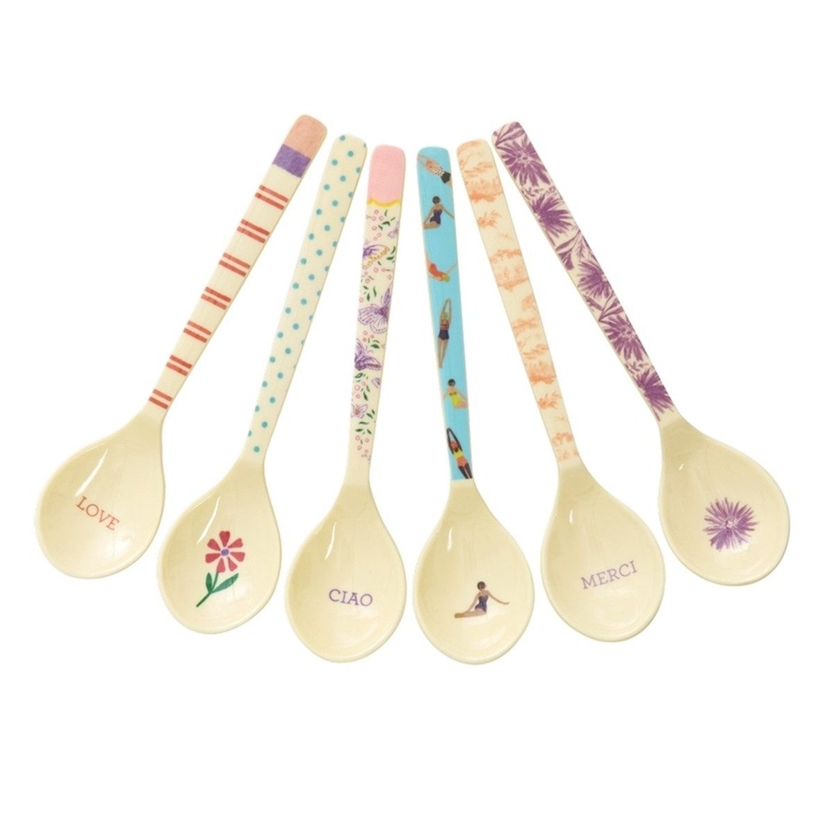rice Kaffeelöffel Melamin Löffel-Set 6-teilig, 14,5 cm, spülmaschinengeeignet