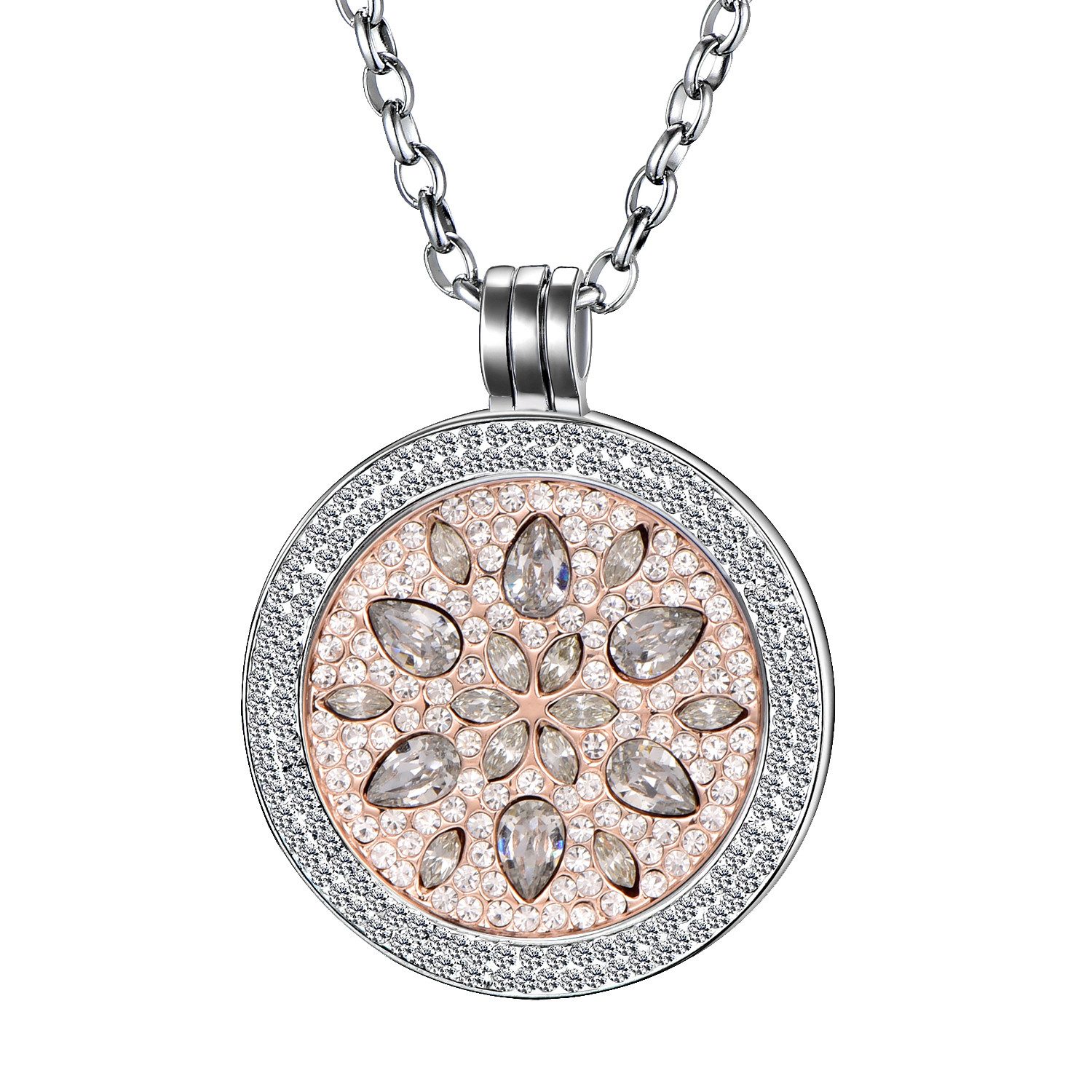 Kette mit Anhänger Coinkette Halskette silber 70 cm für 33 mm Coins