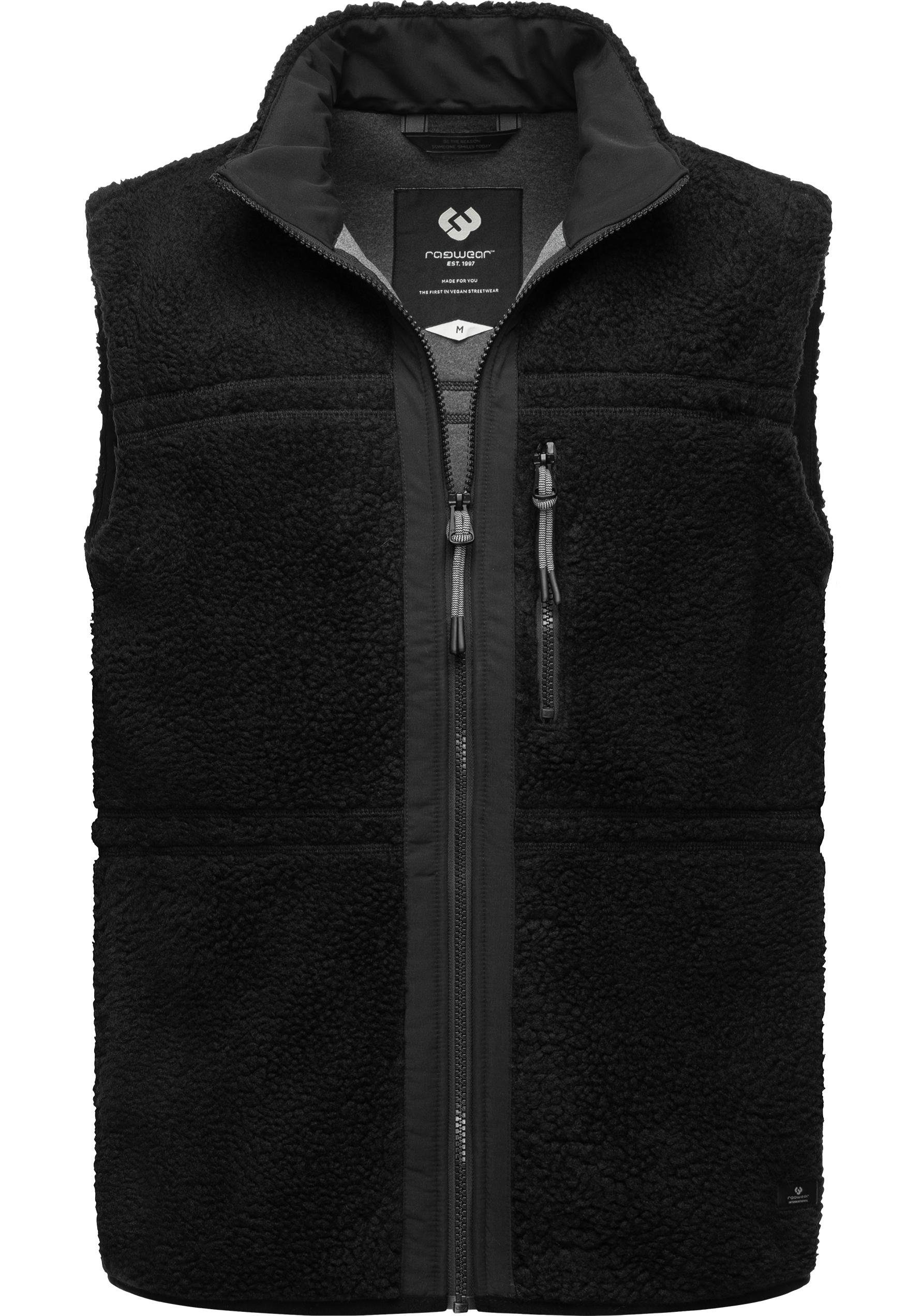 Ragwear Plüschweste Noory Vest Herren Basic ärmellose Teddy-Fleece Jacke