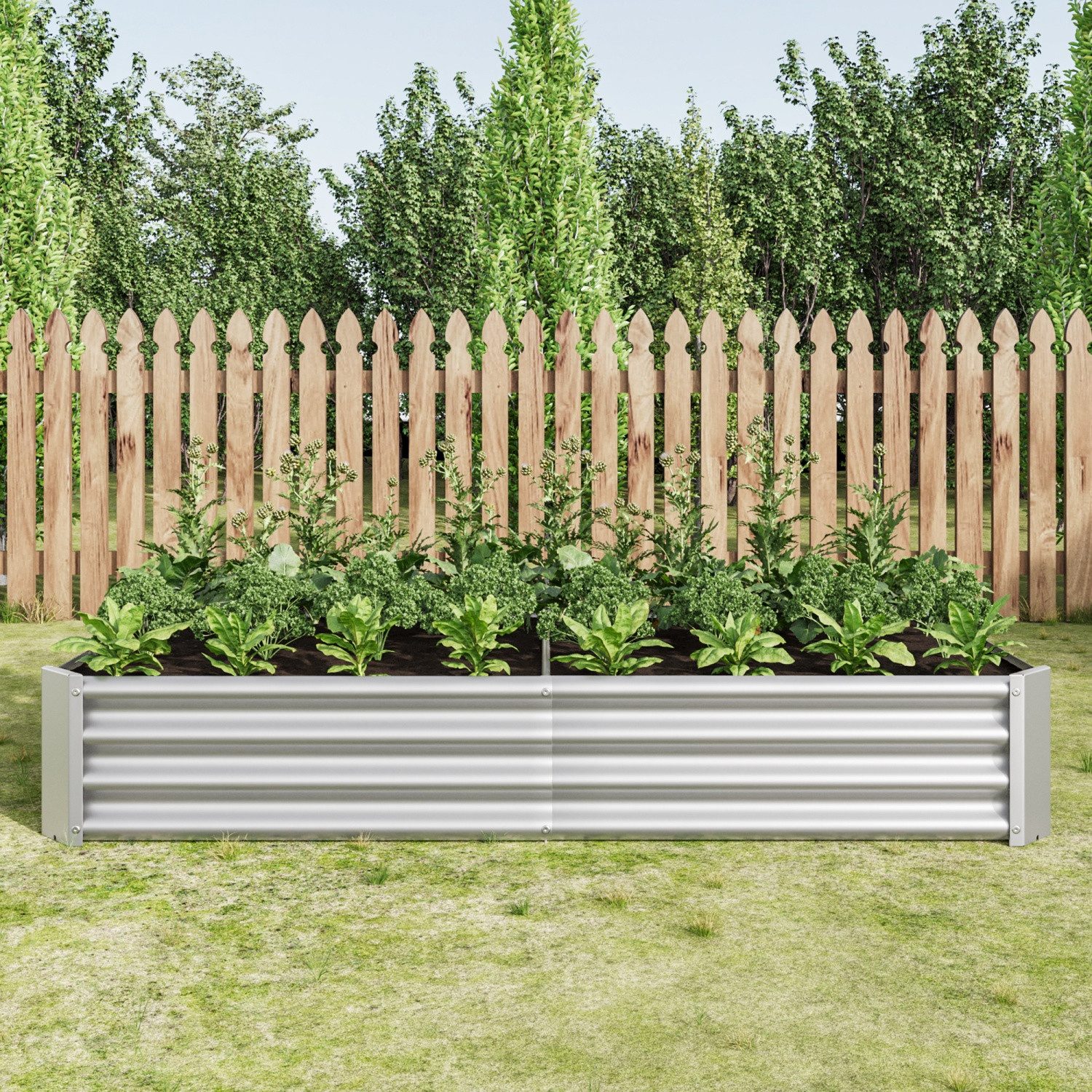 ANYSUN Hochbeet Groß Metall Outdoor Pflanzkübel mit offener Unterseite,180x91x30 cm (1 St., Einzelstück), Gemüsebeet,rostfreier, witterungsbeständiger, für Garten,Terrasse