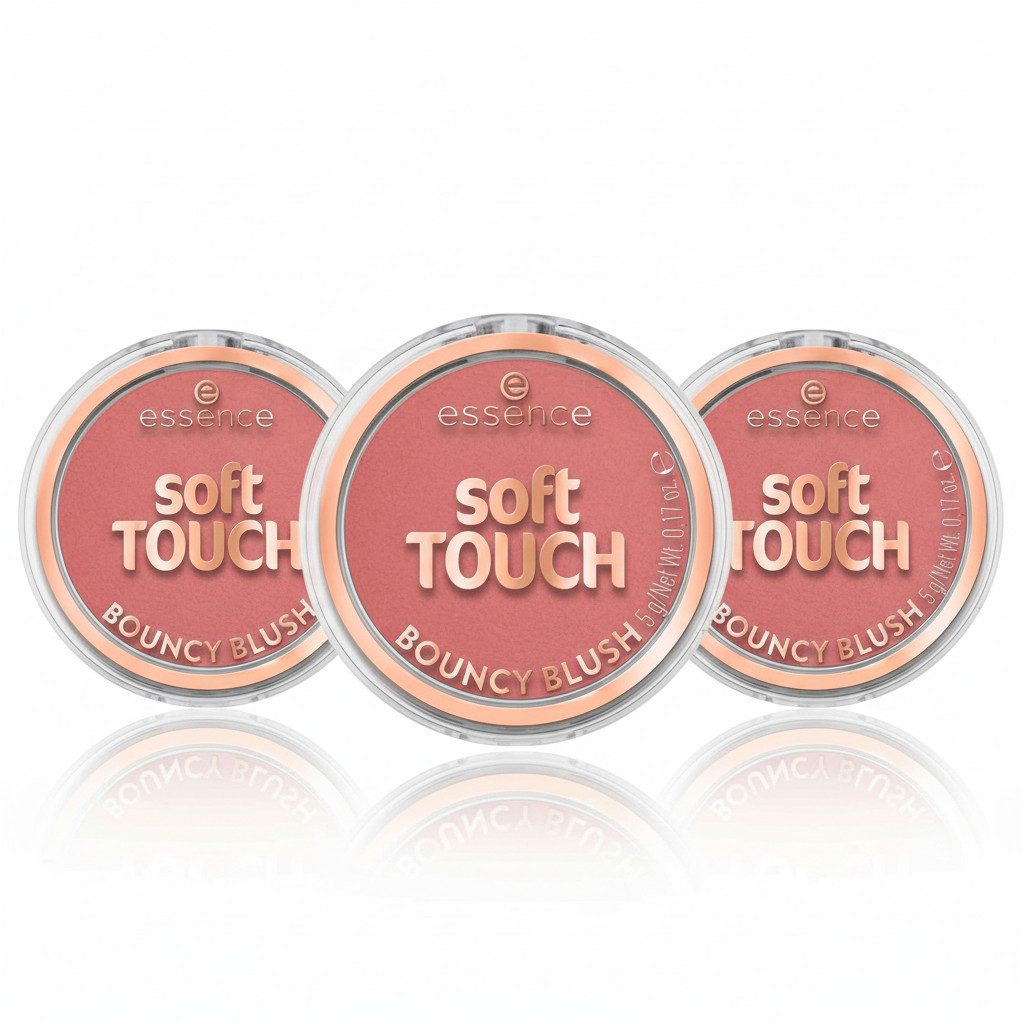 Essence Rouge SOFT TOUCH BOUNCY BLUSH, 3-tlg., mittlere Deckkraft, langanhaltend, mattierend, alle Hauttypen