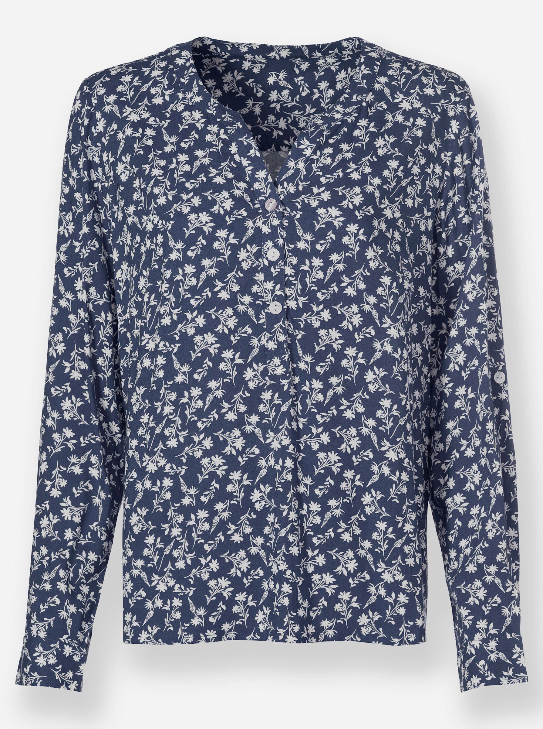 rauchblau-weiß-bedruckt WEIDEN Bluse WITT Klassische