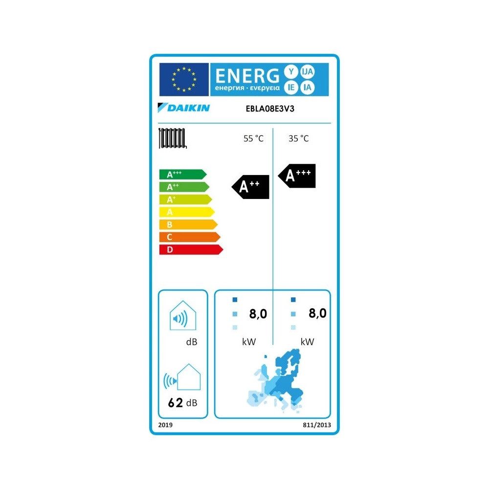 Daikin Luft-Wasser-Wärmepumpe Altherma 3 M E3V3 7,8kW H/C Wärmepumpe Außengerät 230V EBLA08E3V3