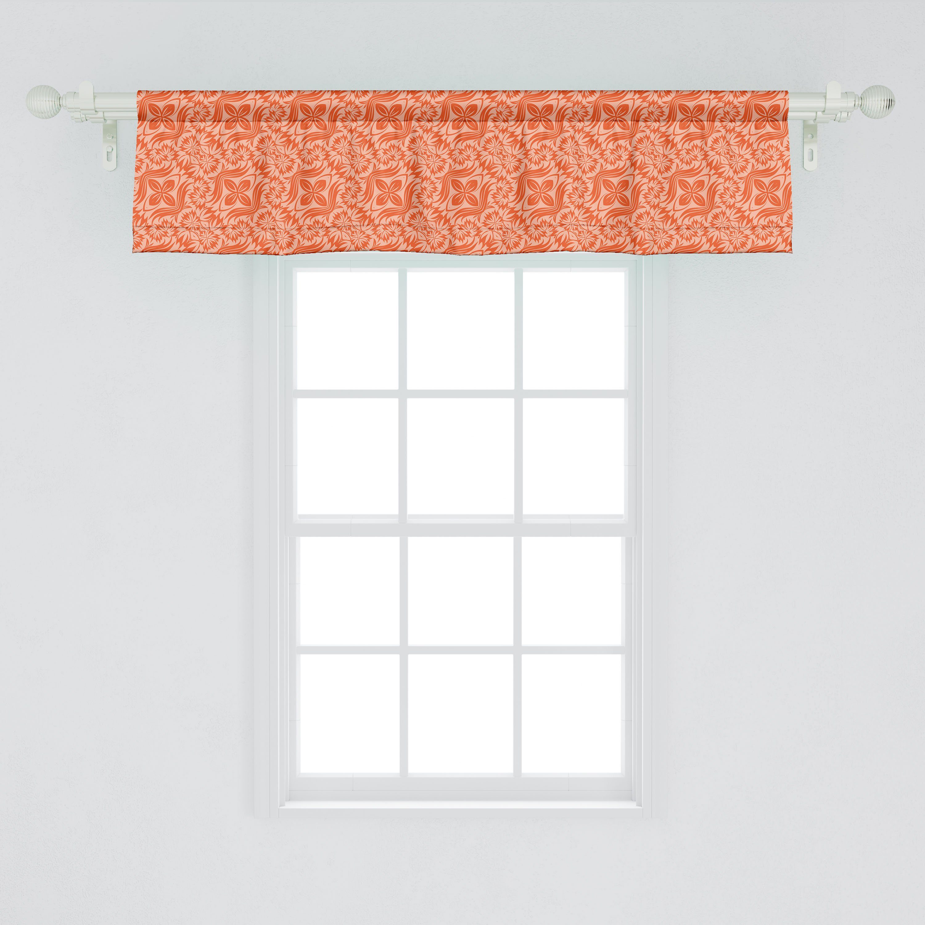 Küche Vorhang Ethnisch Scheibengardine Chrysanthemum Microfaser, Maximum mit Dekor Abakuhaus, Volant für Stangentasche, Schlafzimmer