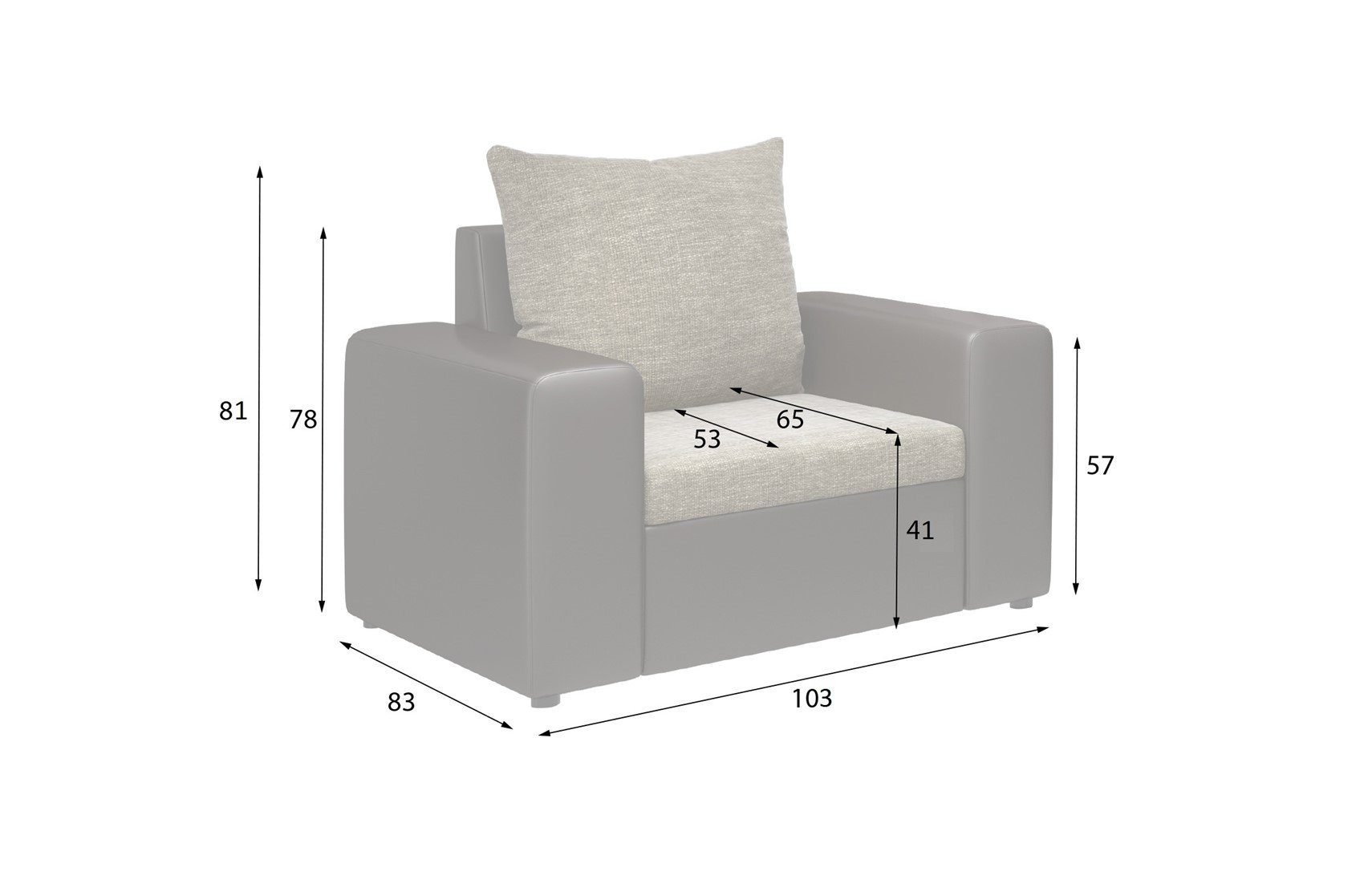Fun Möbel Sofa Sofa-Set NINA 3-1-1 inkl. Weiß/Beige 6 Rückenkissen, Sofagarnitur, inkl. Bettkasten