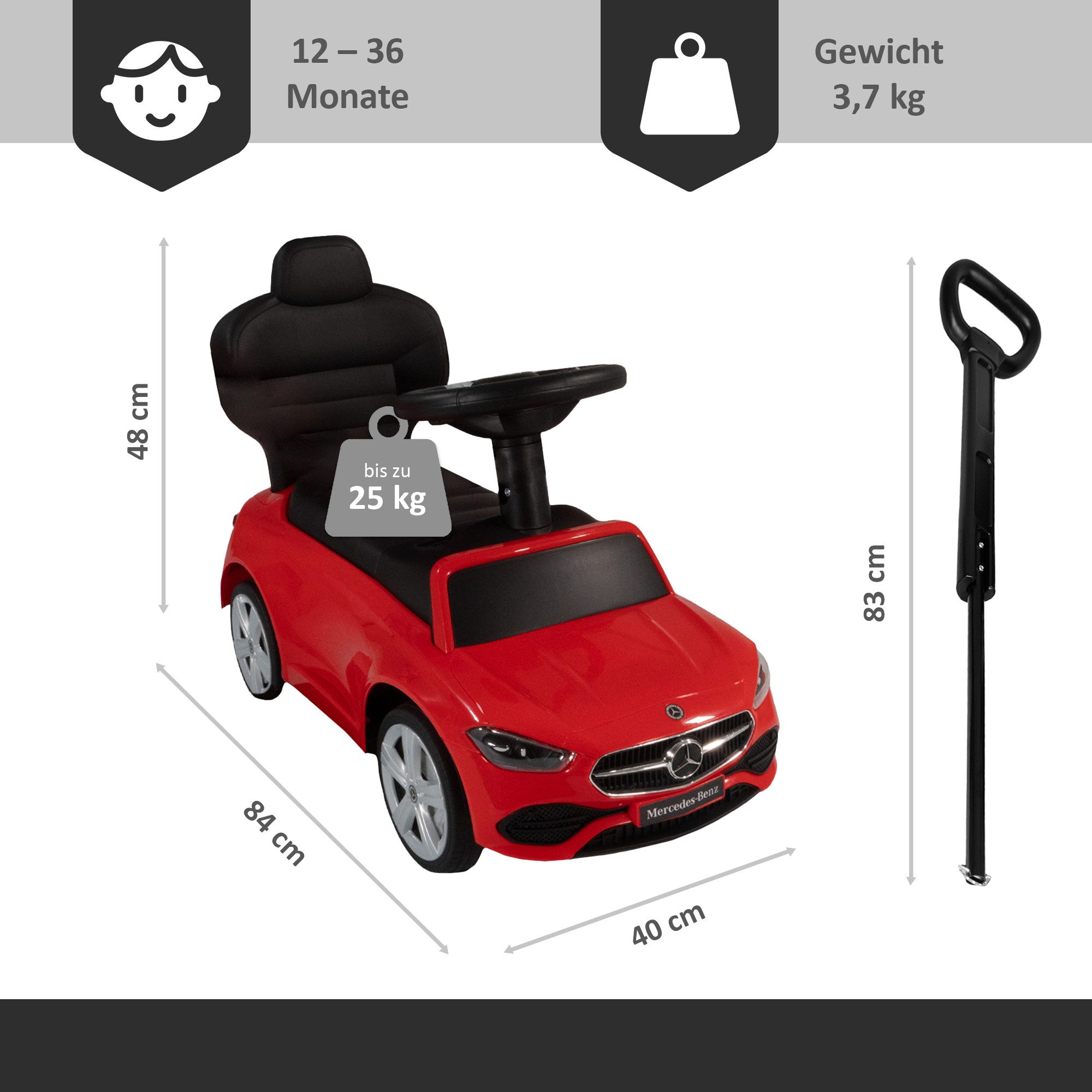 Lemodo Rutscherauto Rutscherfahrzeug ab 1 Jahr, Mercedes C-Klasse