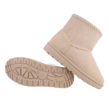 Ital-Design Damen Snowboots Freizeit Snowboots Flach Flache Stiefeletten in Beige