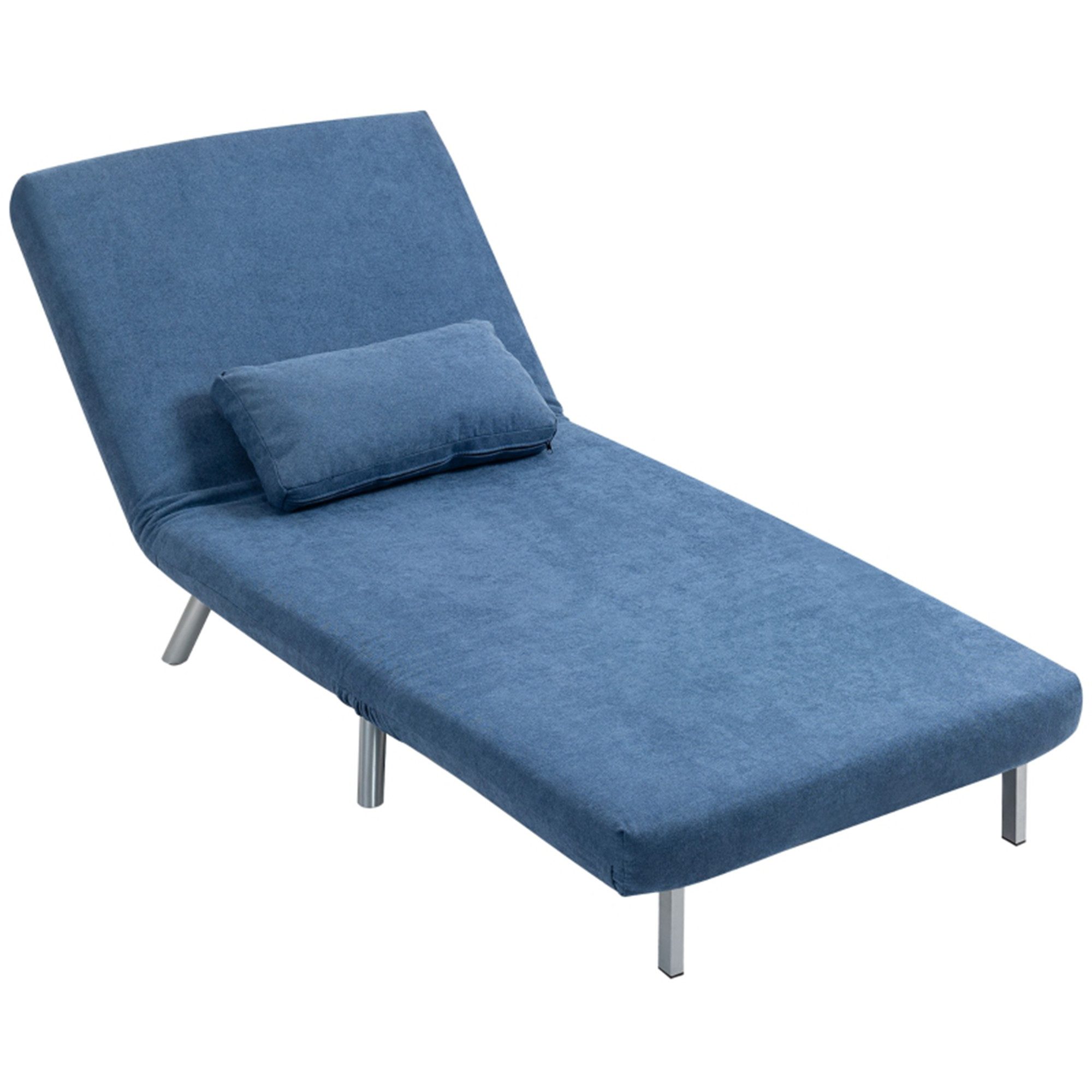 MC Star Sessel Polstersessel mit Bettfunktion, 2-in-1 Design, Schlafsessel, Gästebett (Stoffbezug, mit Kissen, Dunkelgrau)