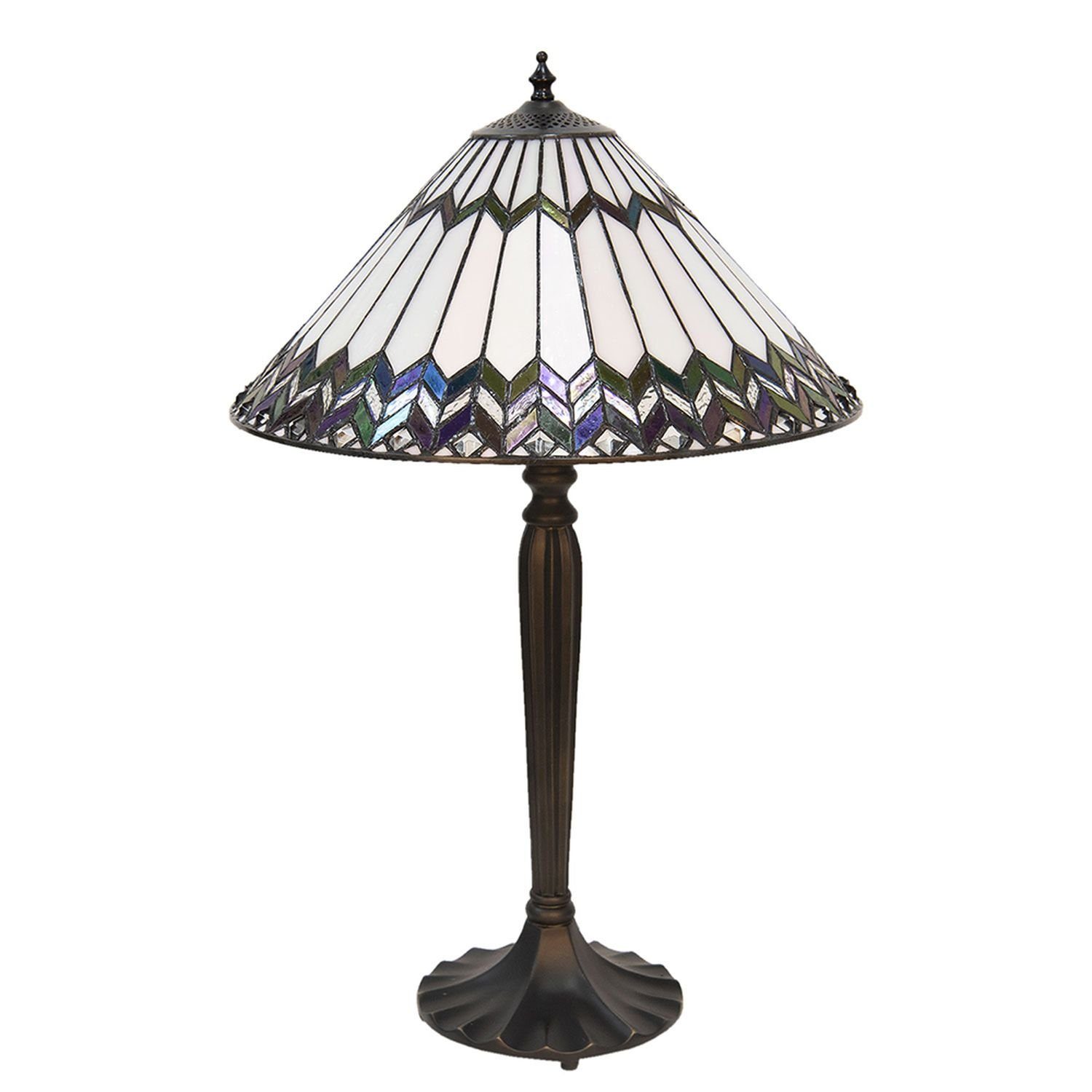 Clayre & Eef Schreibtischlampe Clayre & Eef Lumilamp Tischlampe Tiffany Ø 40*62 cm Mehrfarbig, Tiffanylampe, ohne Leuchtmittel, abhängig vom Leuchtmittel