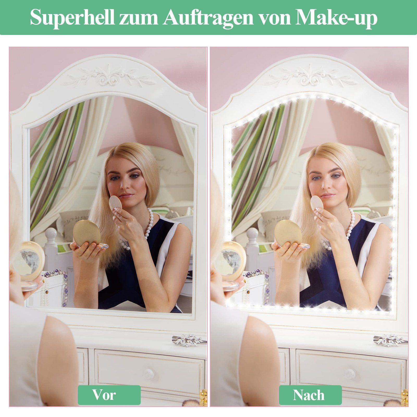 MUPOO LED Spiegelleuchte LED Kosmetikspiegel LED-Lichtleiste USB Dimmbar & günstig online kaufen