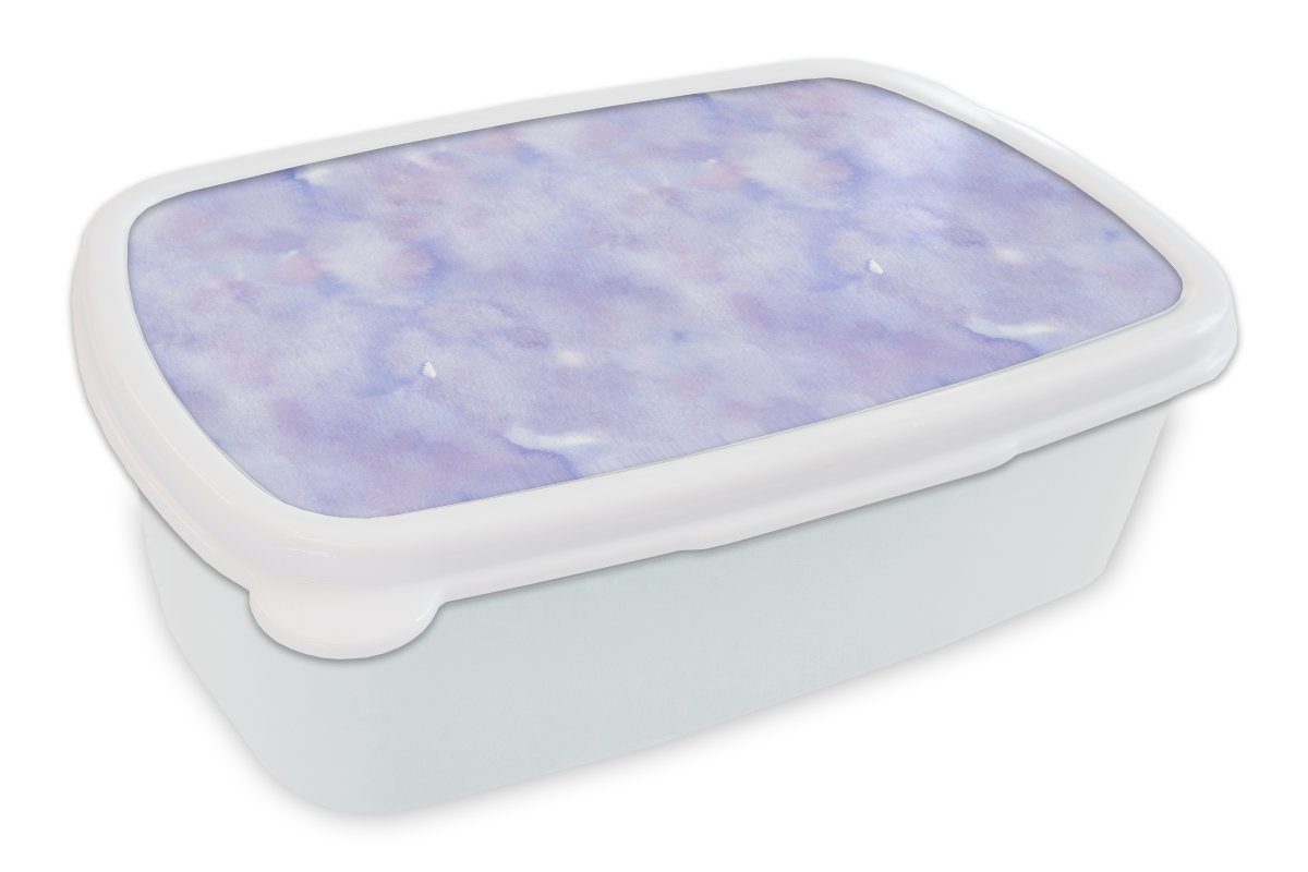 MuchoWow Muster Kinder Erwachsene, Brotbox und Lila, weiß Aquarell - - für (2-tlg), und Mädchen Lunchbox für Brotdose, Kunststoff, Jungs