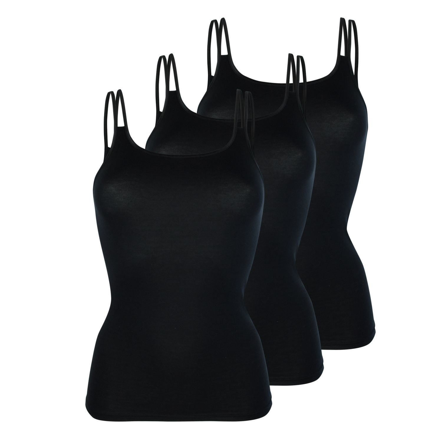 Pompadour Unterhemd (Mehrpack, 3 Stück) mit Doppel - Spaghettiträgern, Serie Intime, Modal 3 Stück