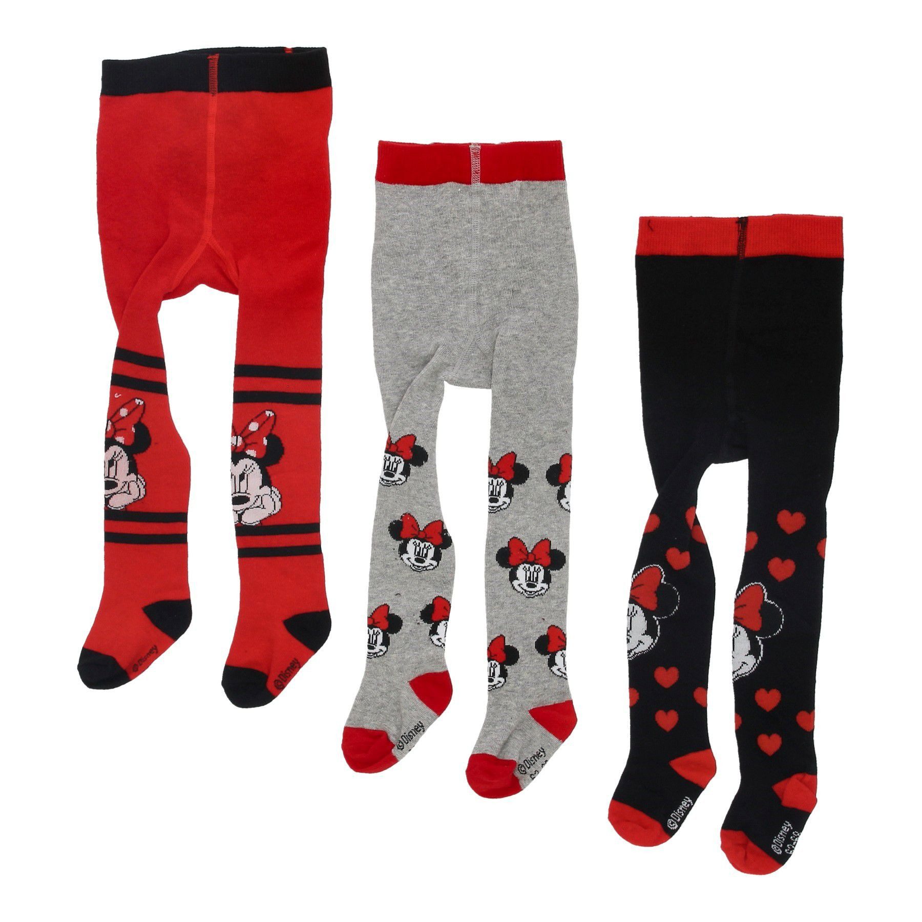 Disney Minnie Mouse Strumpfhose Minnie Mouse Strumpfhosen für Baby 3er-Pack Atmungsaktiv
