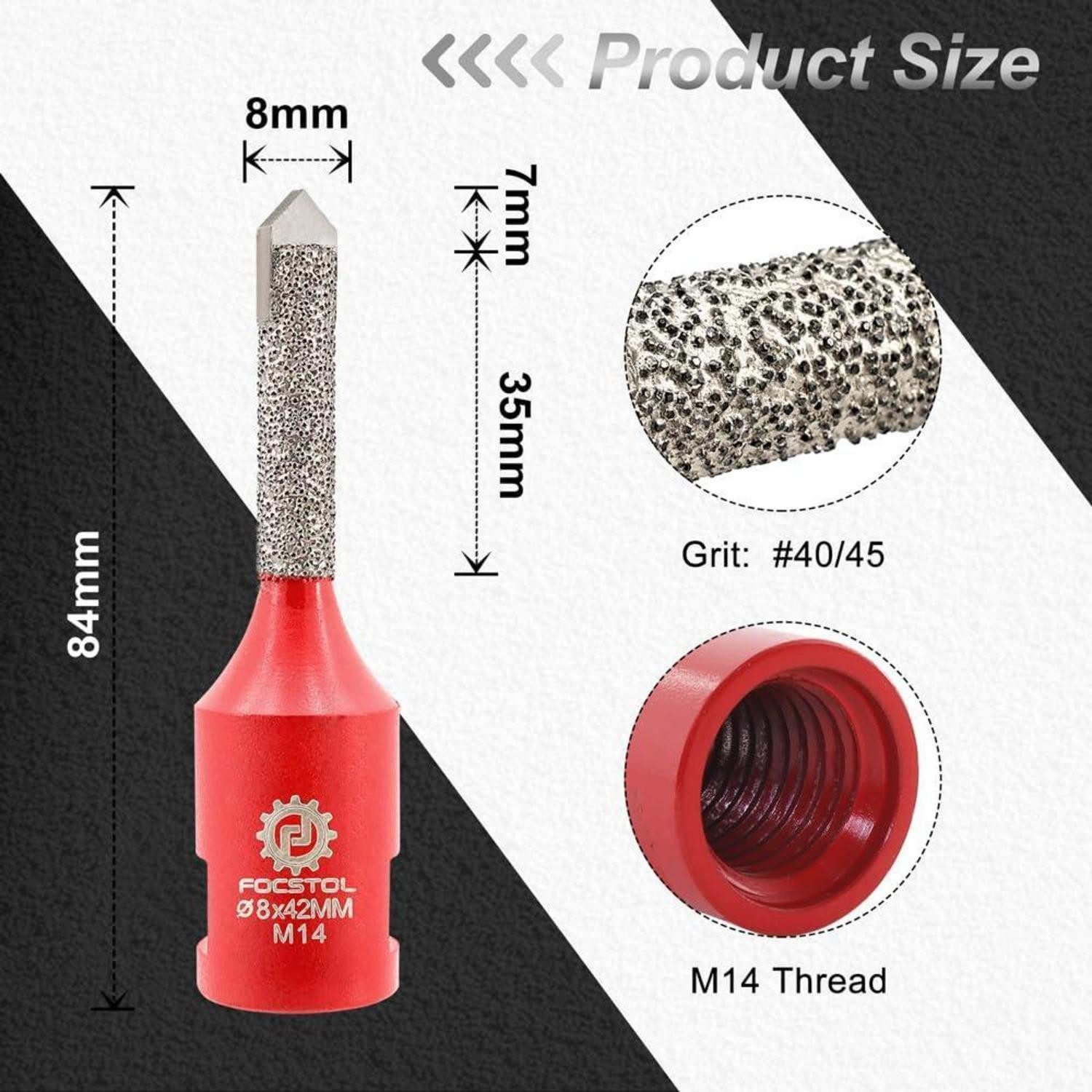 LuxusKollektion Fräsbohrer Mörtelfräser Diamant Hartmetall 8mm 42mm Fugen Mauerwerk 1 8mm x 42mm