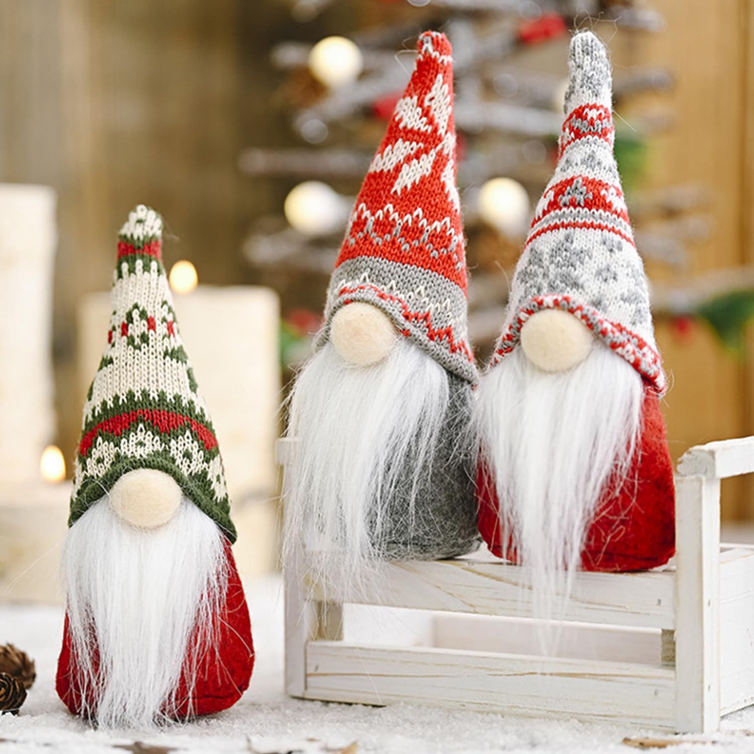 FOUORTUNATE-BEE Weihnachtsfigur 3 Stück Weihnachtswichtel Figuren günstig online kaufen