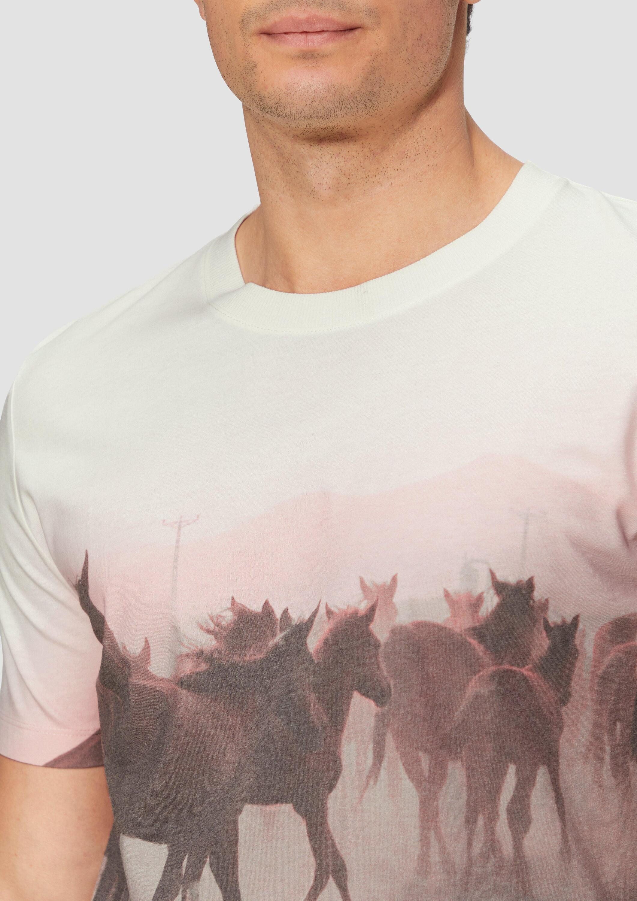 s.Oliver Kurzarmshirt T-Shirt Baumwoll-T-Shirt mit Fotoprint
